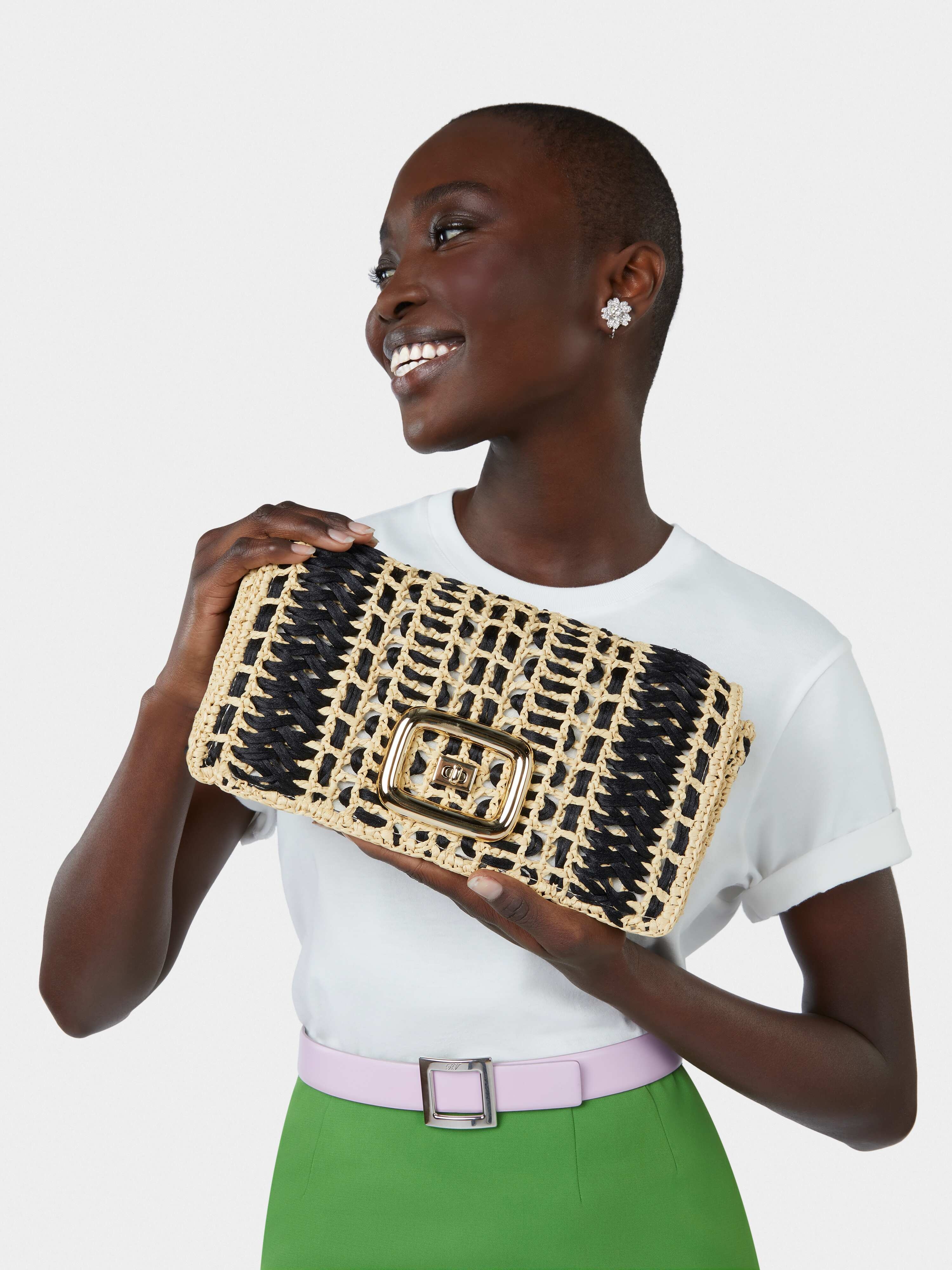 Viv' Choc Twist Bag in Raffia 9