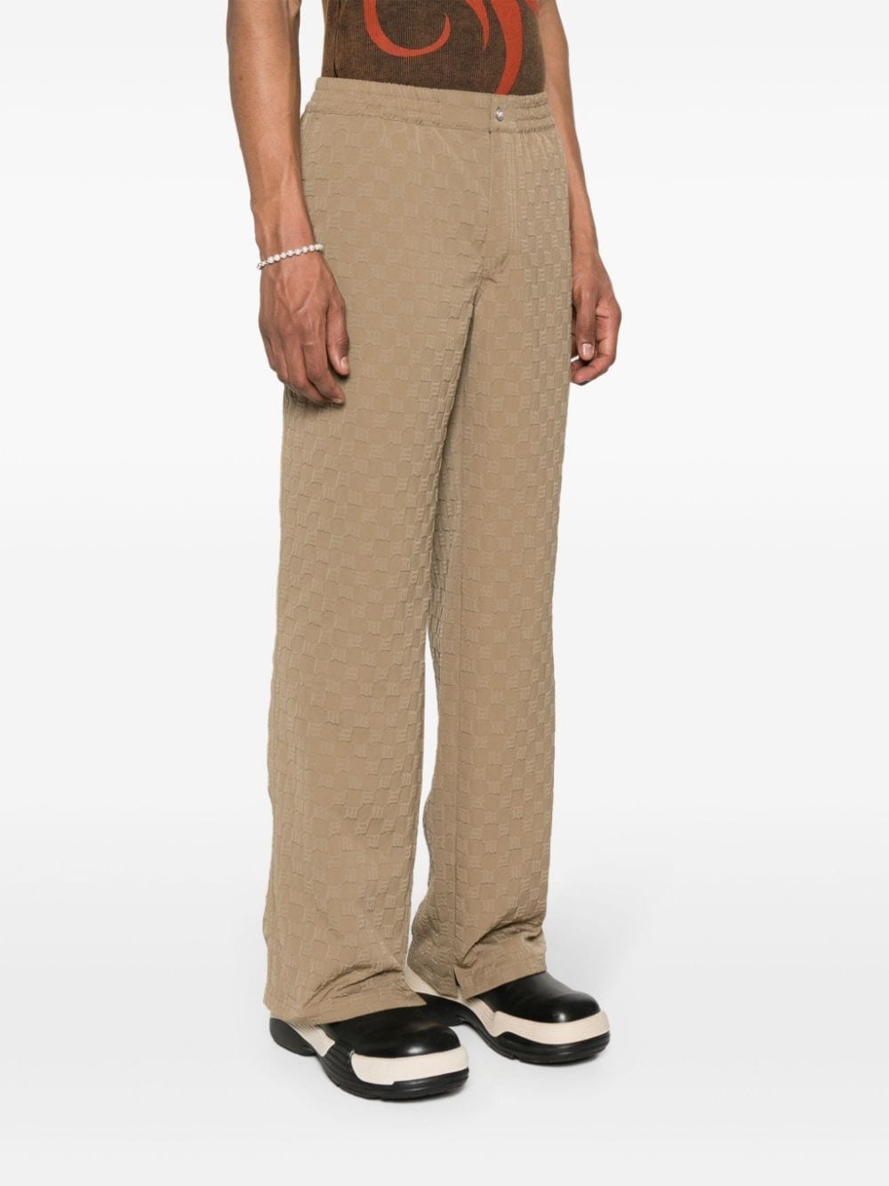 debossed-logo straight-leg trousers - 3