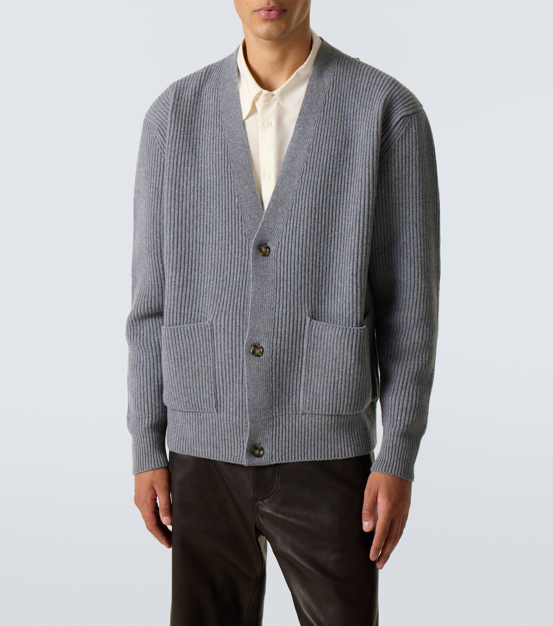 Ribbed-knit wool and cashmere cardigan - 3