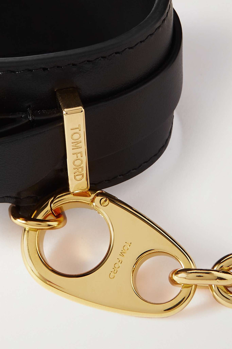 Carine leather-trimmed velvet clutch 4