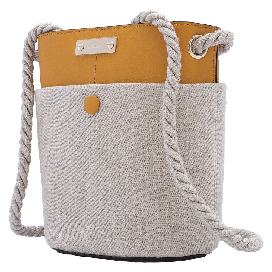Chloe Ladies Sunflower Yellow Small Key Bucket Bag - 6