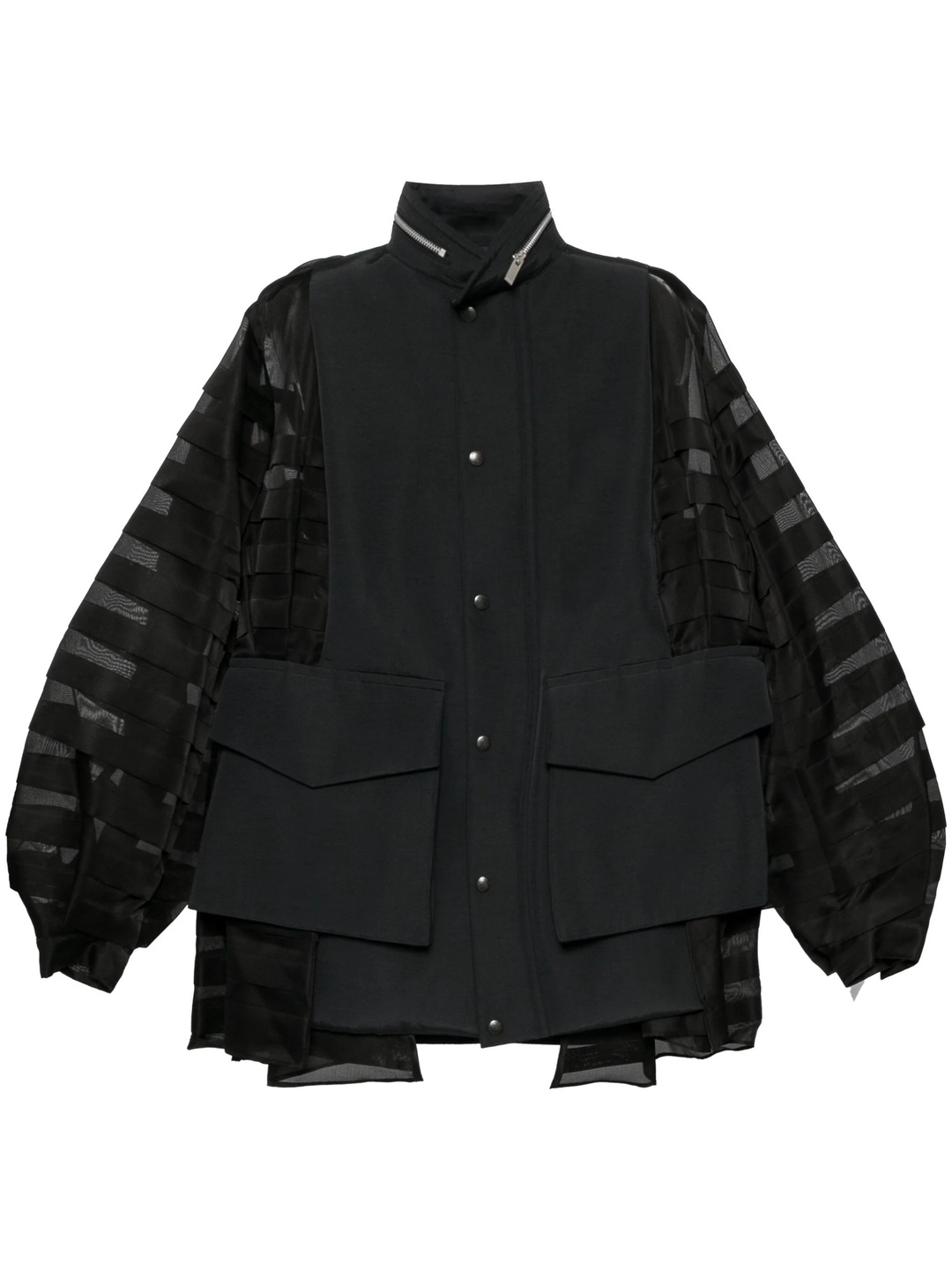 ブルゾン Sacai Grosgrain Bonding X Silk Organdy Blouson Sacai Women Grosgrain Bonding X Silk Organdy Blouson