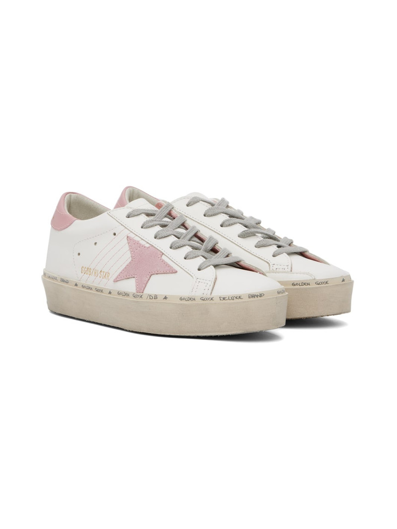 White & Pink Hi Star Sneakers 4