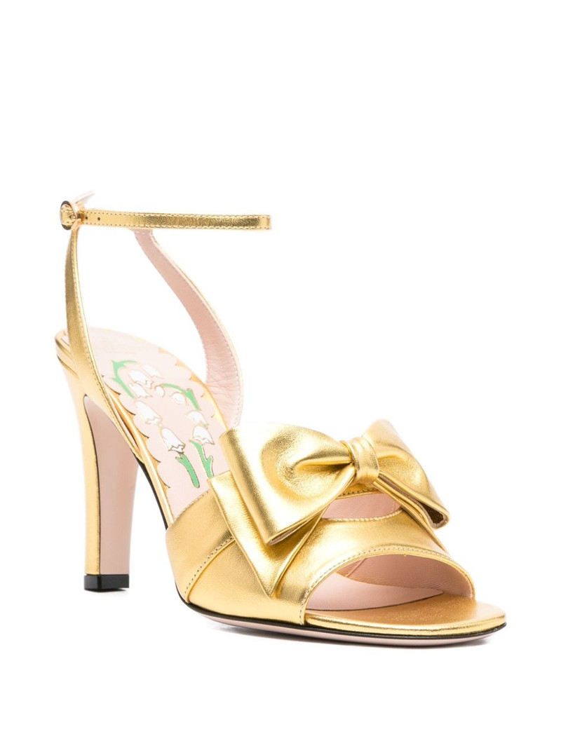 Valentino 100mm bow-embellished ankle-strap sandals outlook