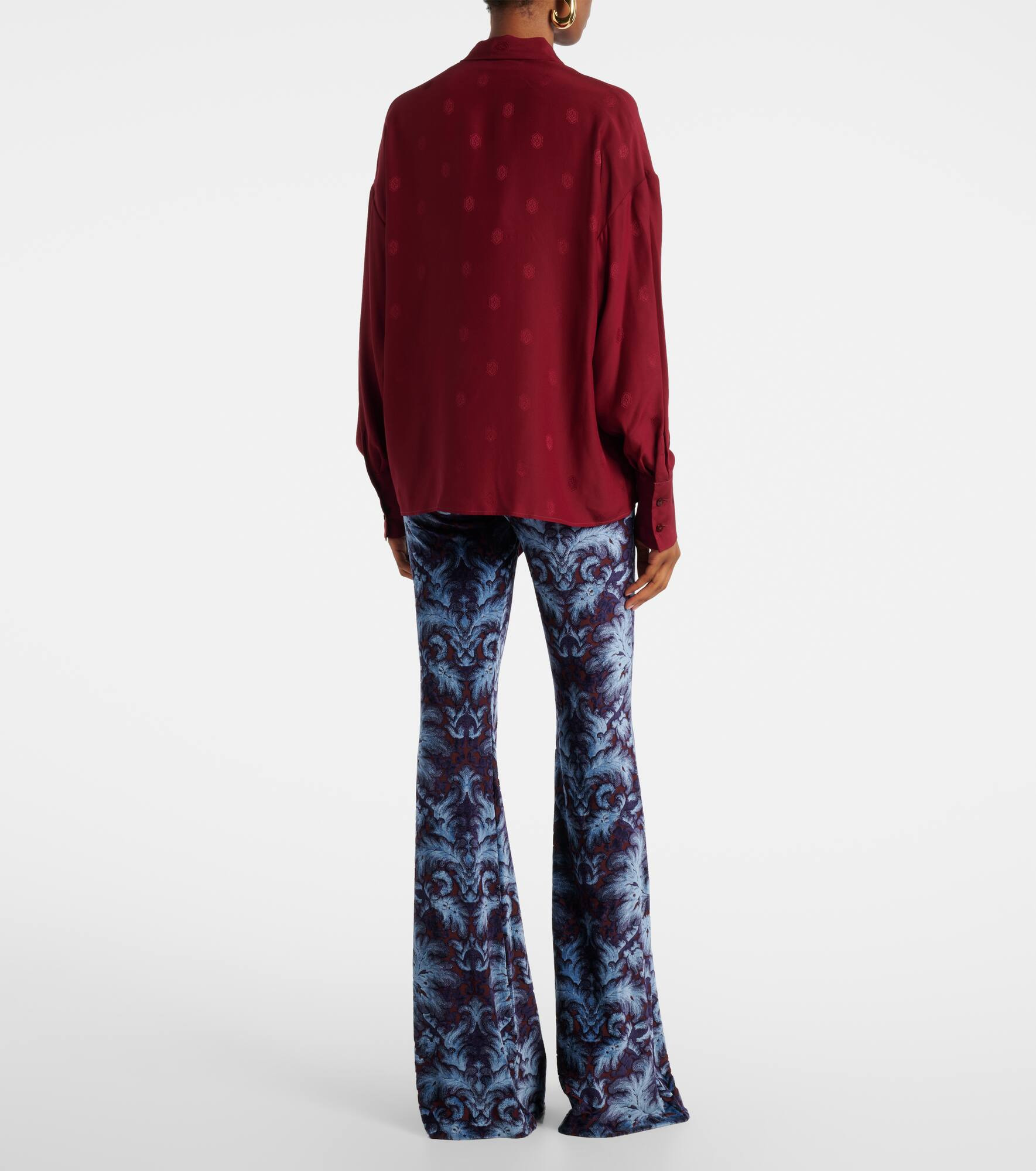 Jacquard silk crêpe de chine blouse - 3