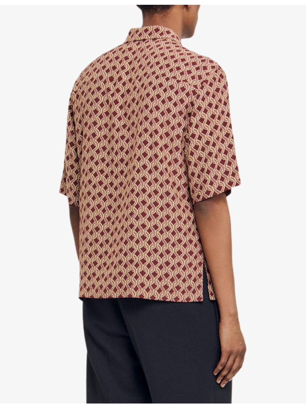 Graphic Rope-Print loose-Fit Woven Shirt - 4