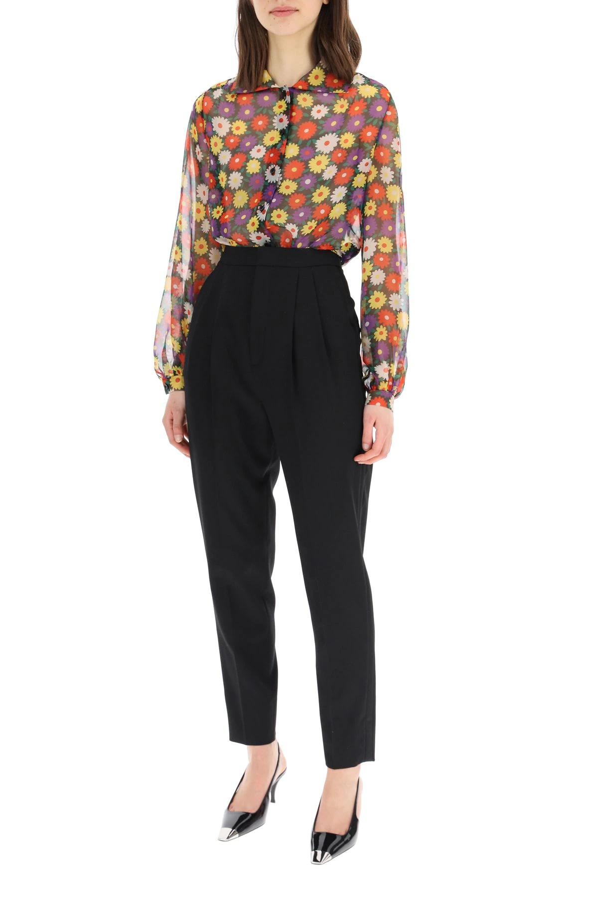 FLOWER PRINT MOUSSELINE SHIRT - 2