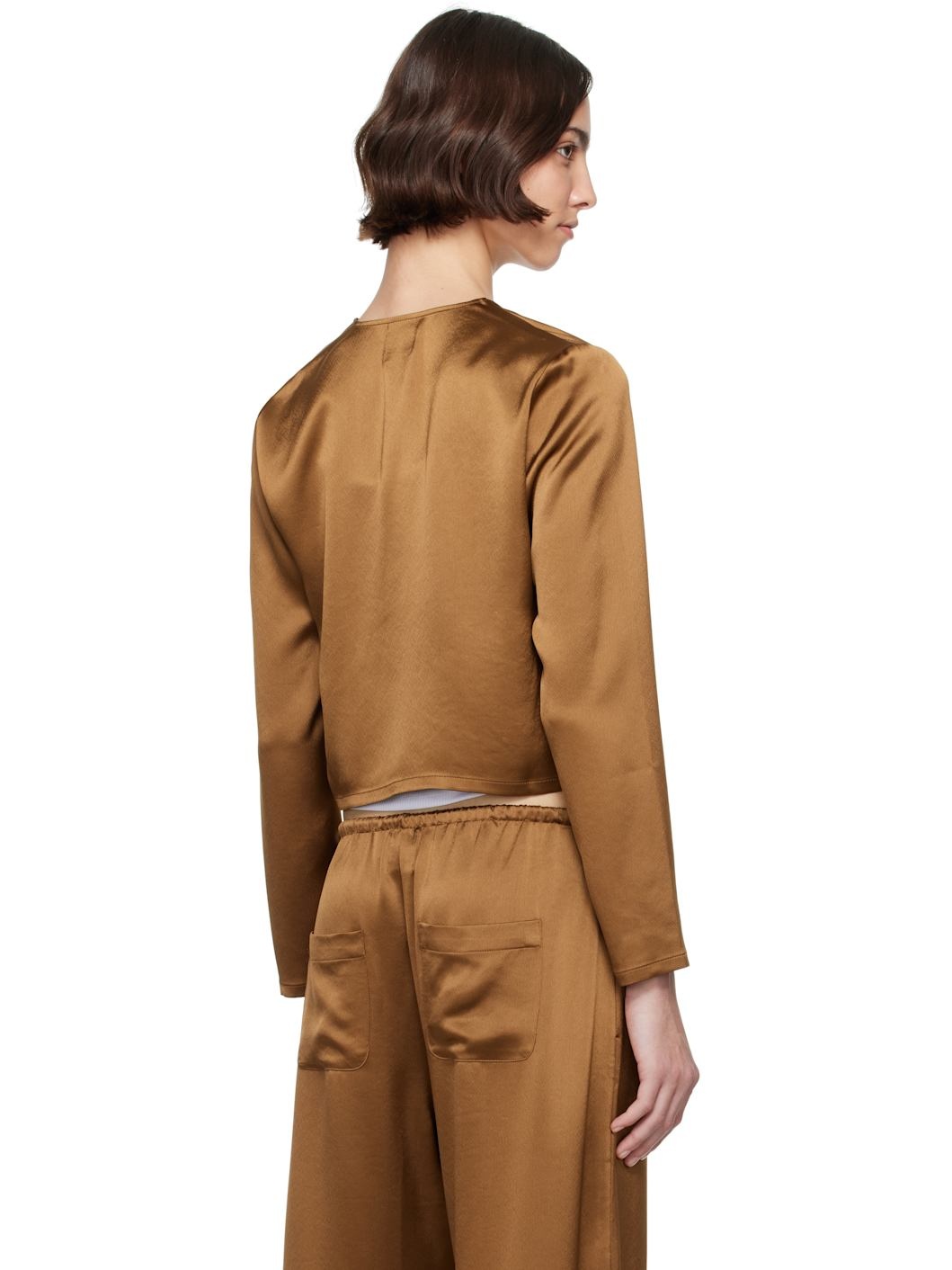 Brown Barb Crew Cardigan - 3