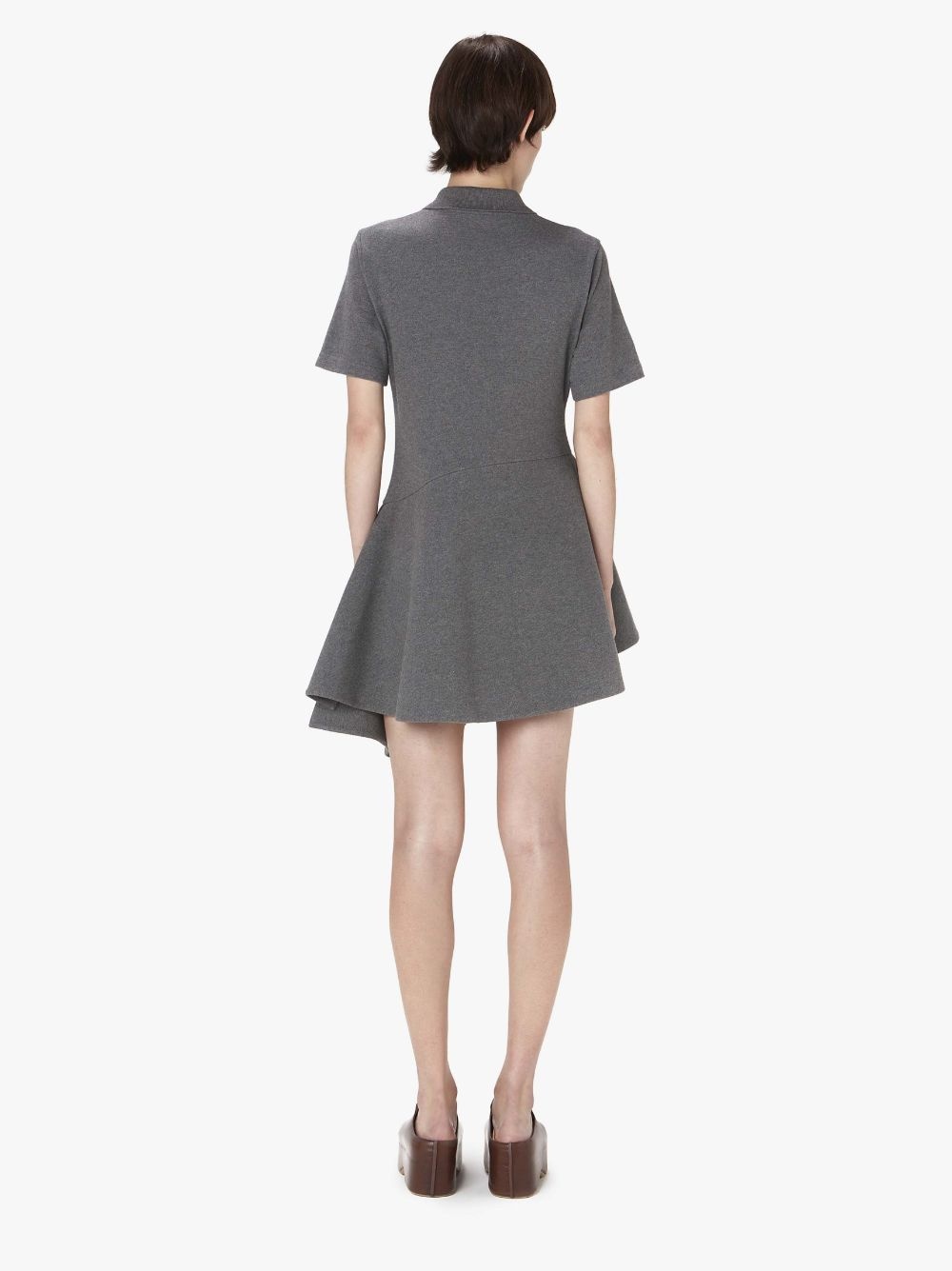 SHORT SLEEVE ASYMMETRIC POLO DRESS - 3