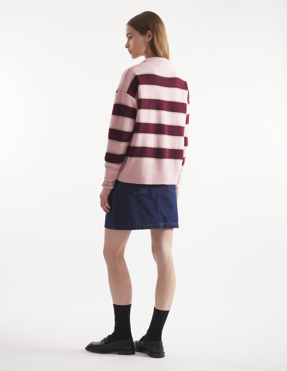 BOLD FOX HEAD PATCH STRIPED CARDIGAN - 5