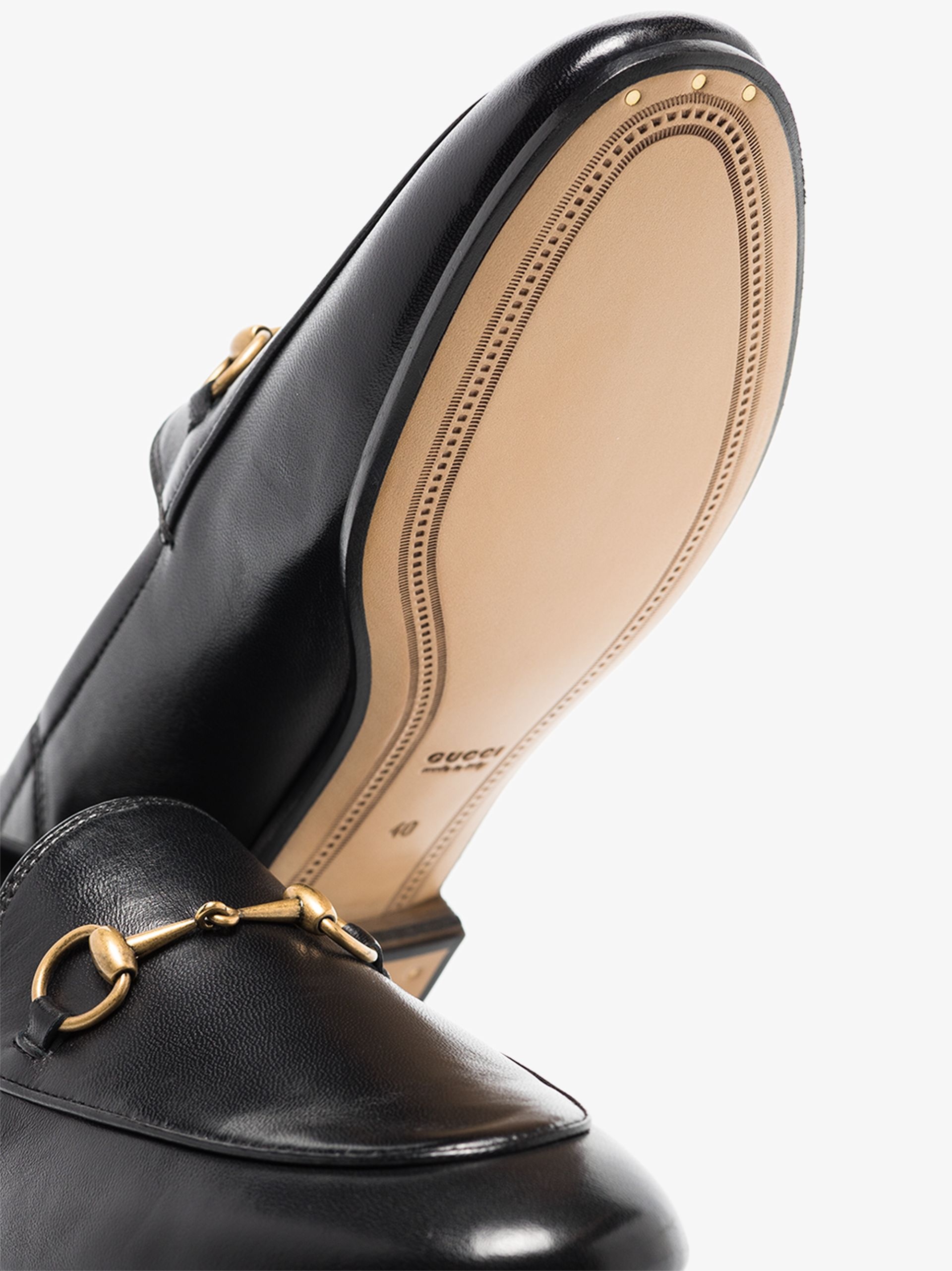 black Horsebit leather loafers - 2