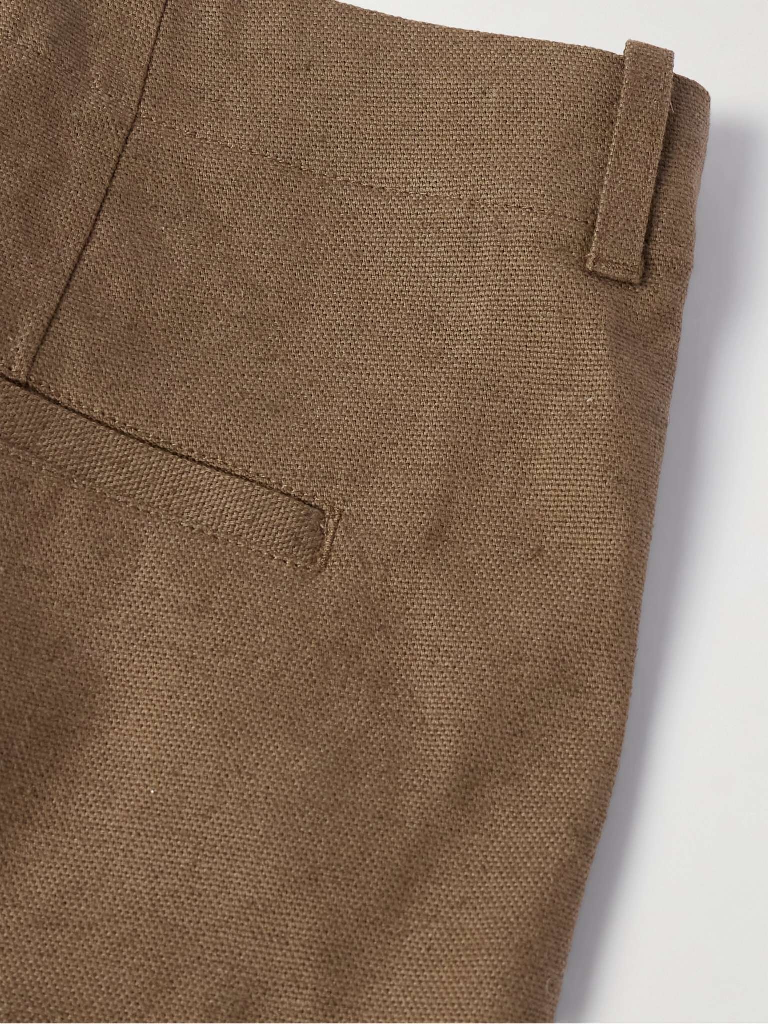 Borrowed Straight-Leg Pleated Cotton Shorts - 5