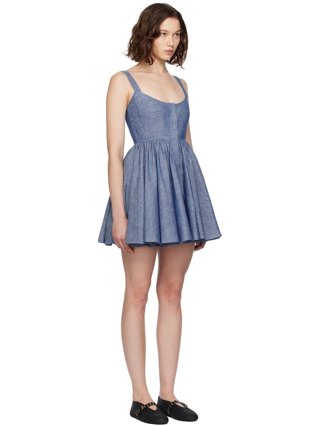 Blue Chambray Skater Minidress - 2