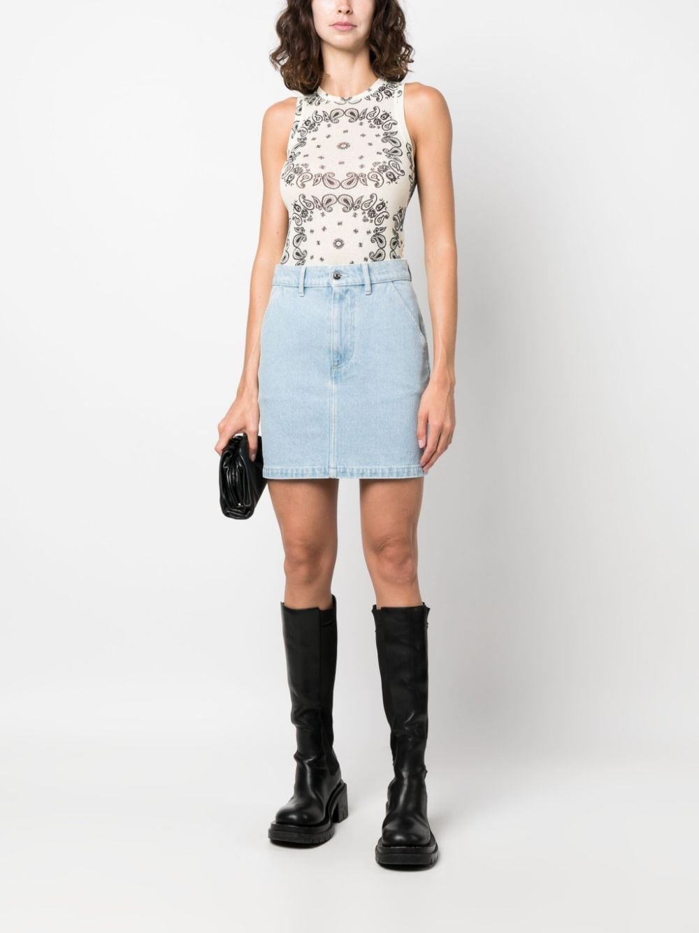 denim mini skirt - 2