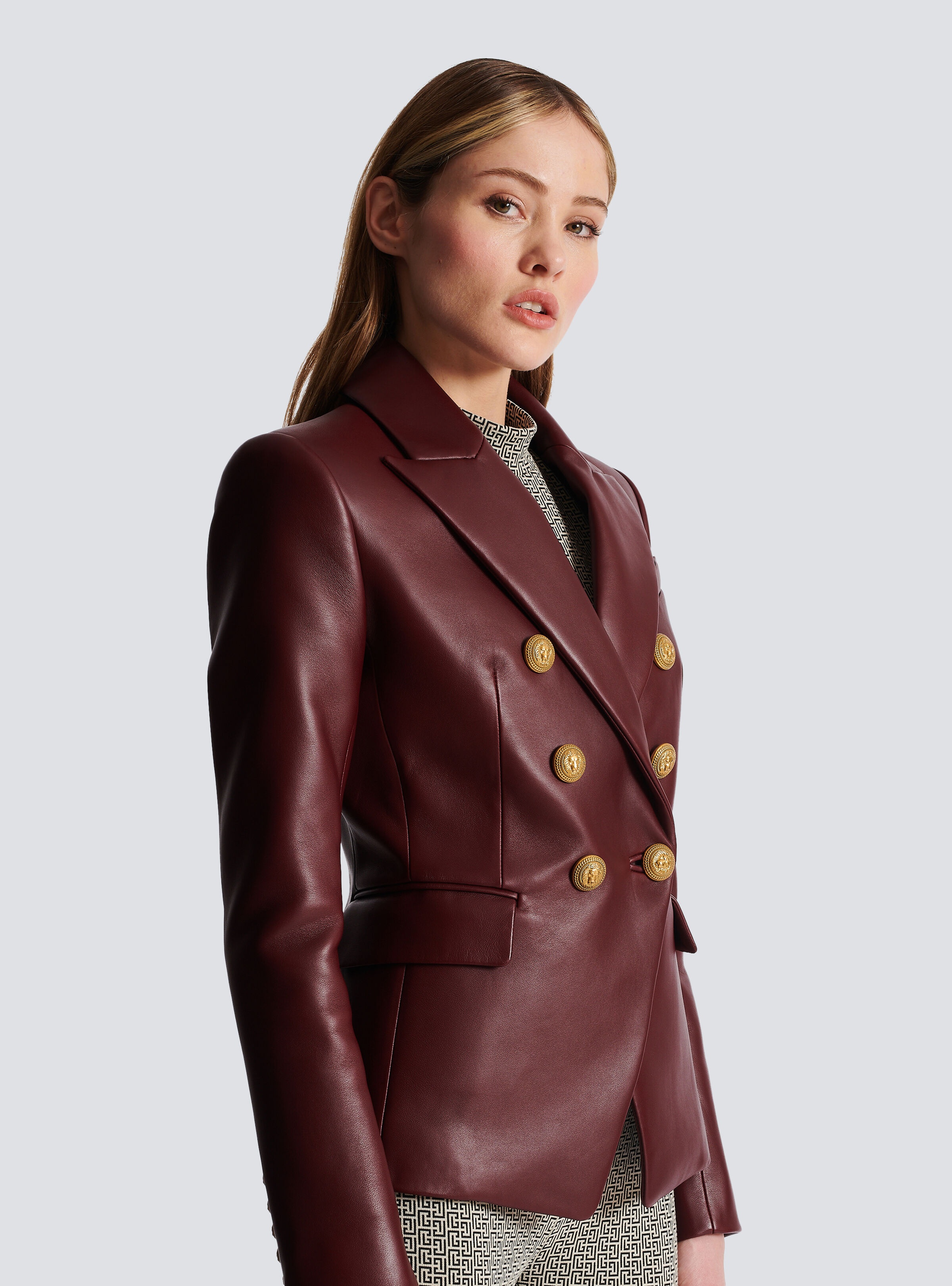 Classic 6-button leather jacket - 6