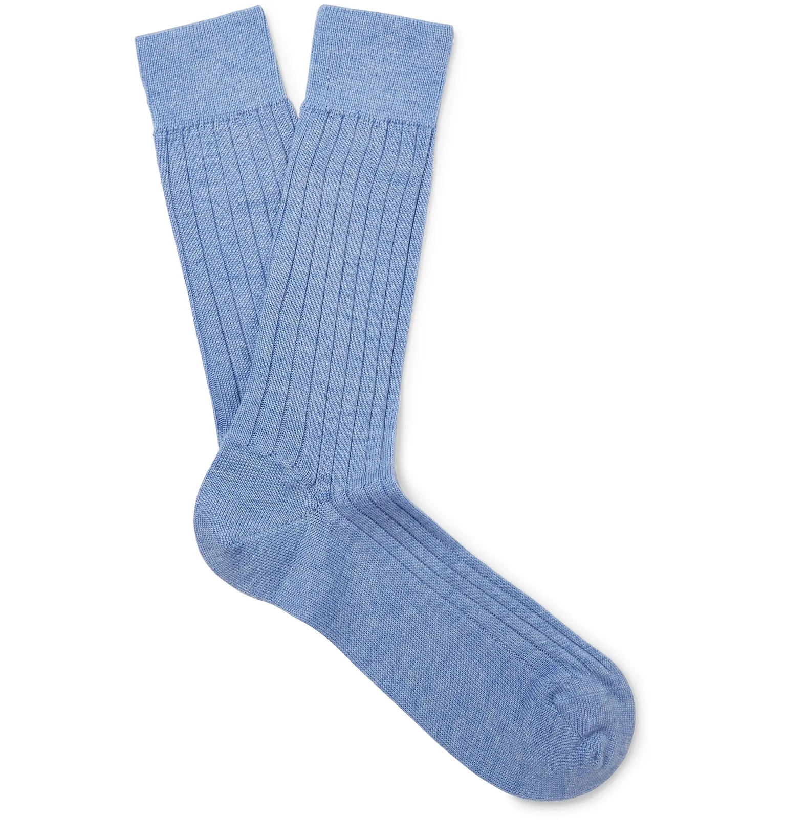 Ribbed Mélange Merino Wool Socks - 4