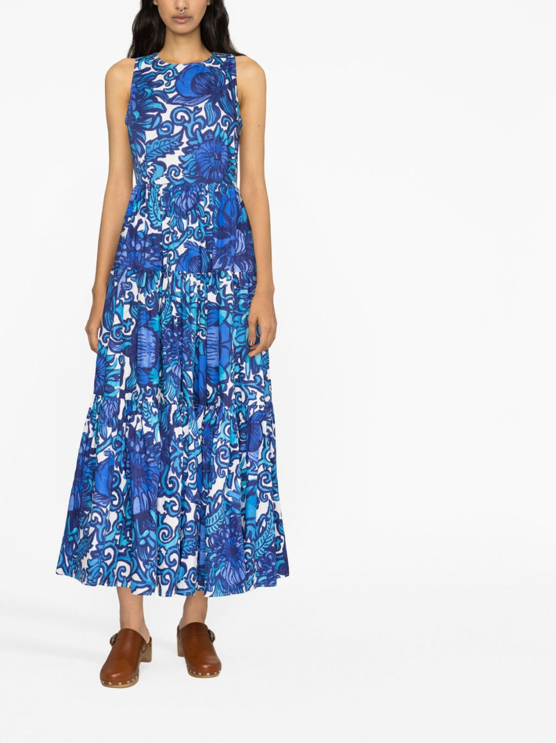 La DoubleJ printed tiered cotton dress outlook