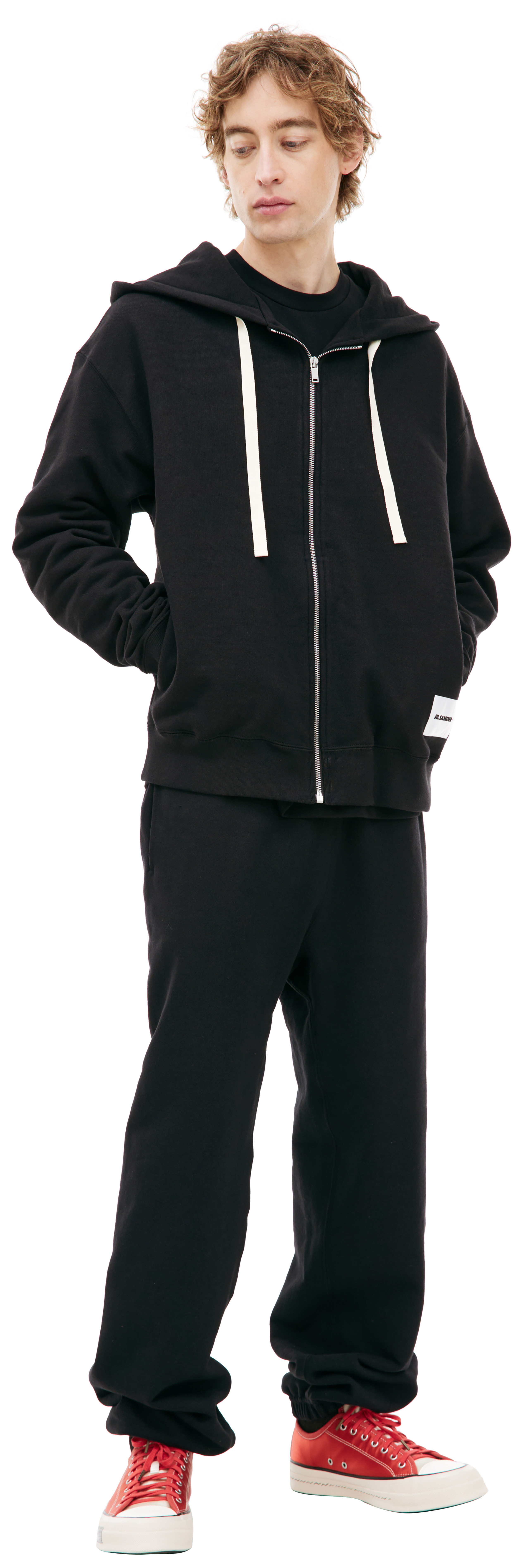 ZIPPERED HOODIE WITH PATCH - 1