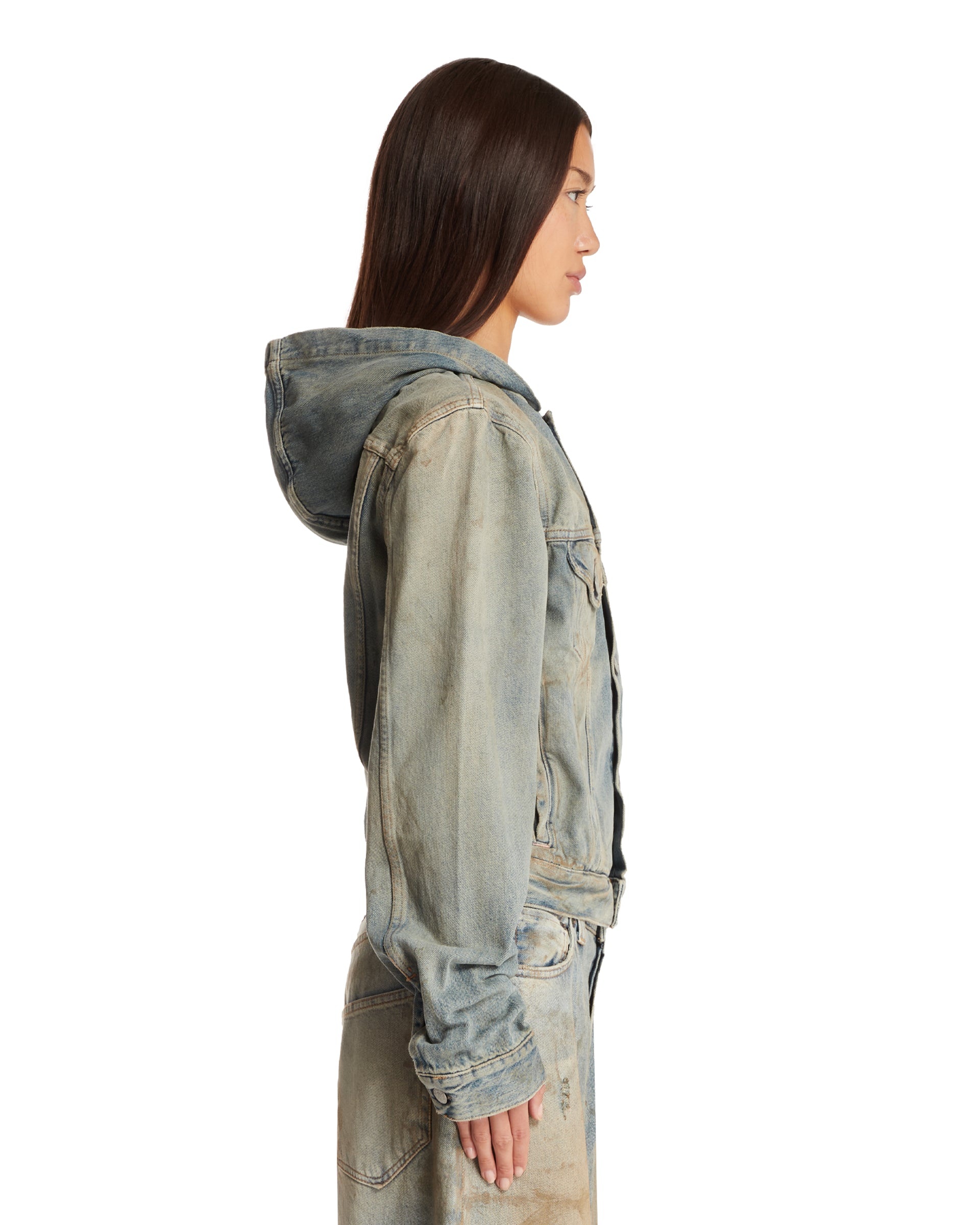 Blue Denim Hoodie Jacket - 5