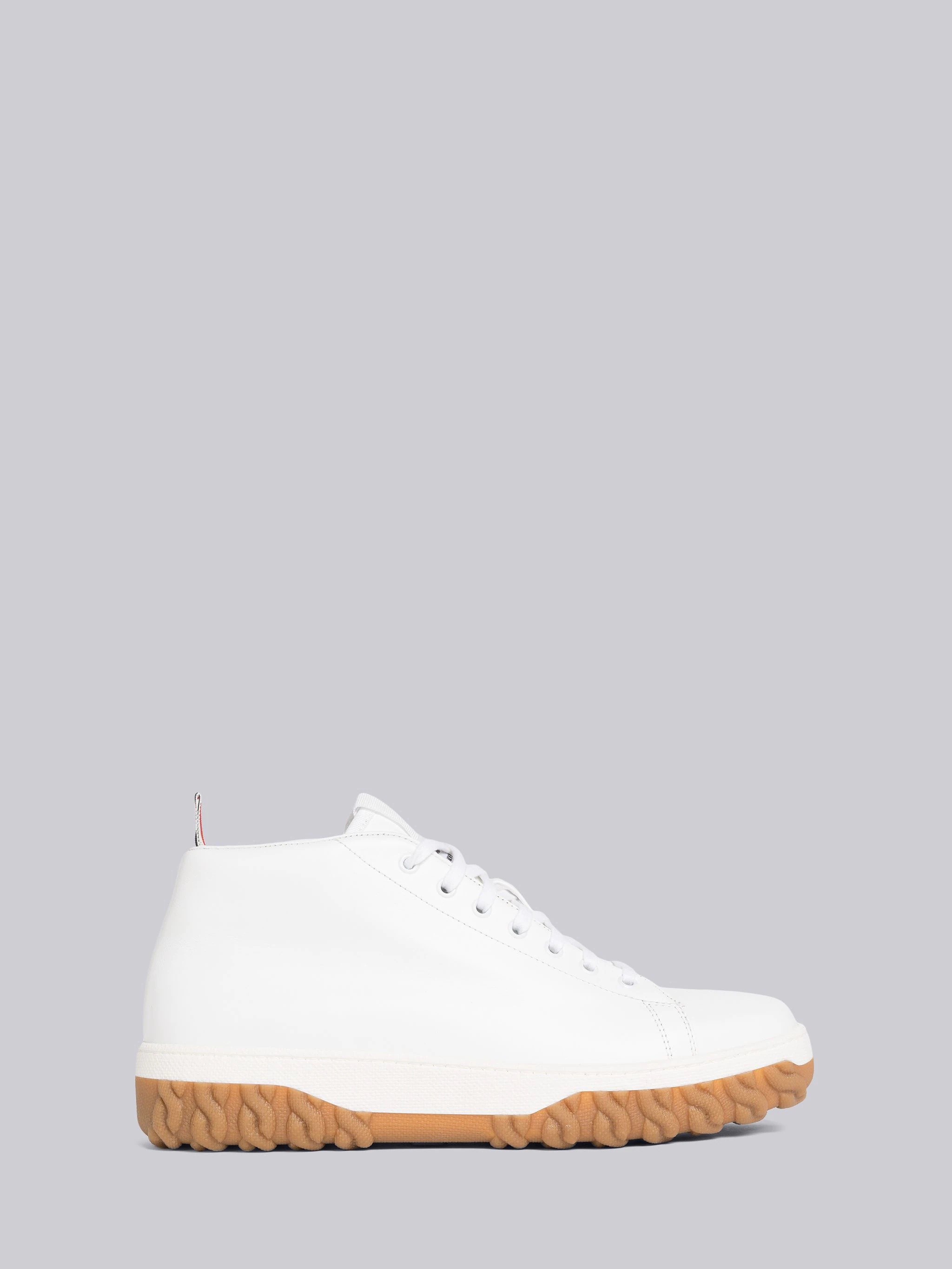 Cable Knit Sole Mid Top Court Sneaker - 1