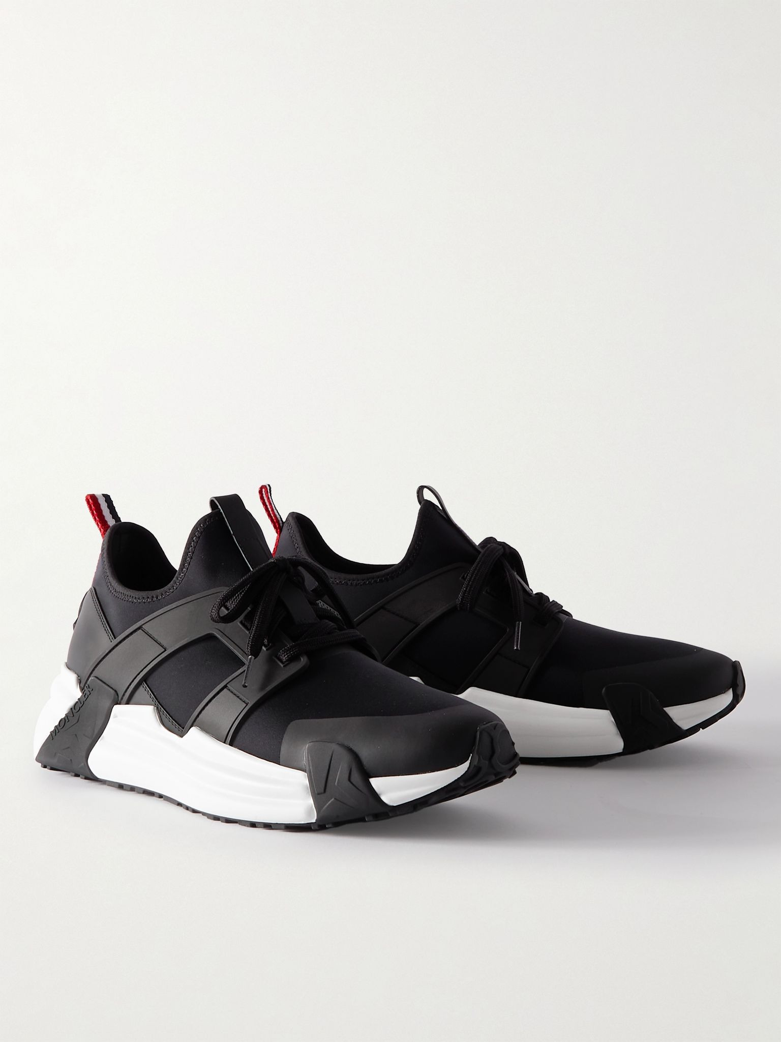 Lunarove Rubber and Leather-Trimmed Neoprene Sneakers Black - 4