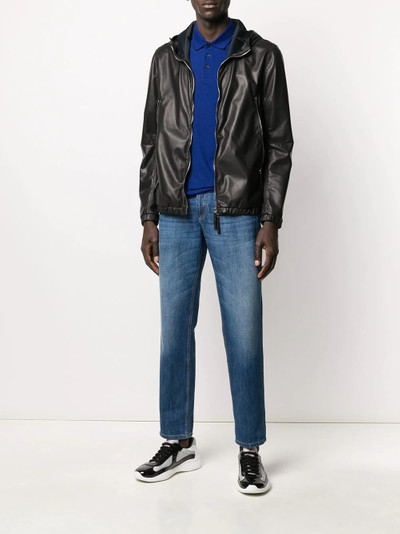 Giuseppe Zanotti hooded leather jacket outlook