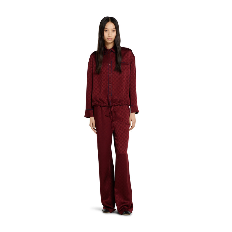 GUCCI GG satin shirt with tie waist outlook