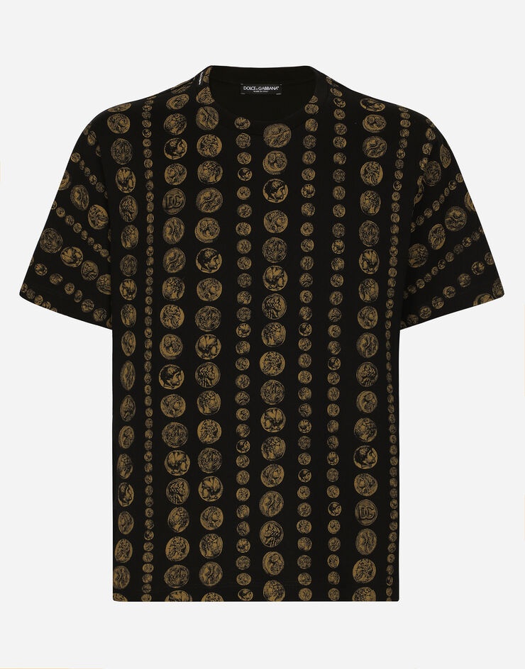 All-over coin print cotton T-shirt - 1