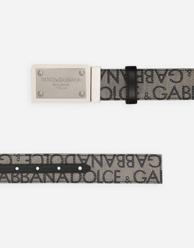 Dolce & Gabbana Coated jacquard belt with logo tag outlook