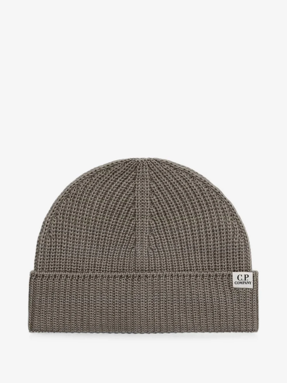 logo-patch ribbed beanie hat - 1