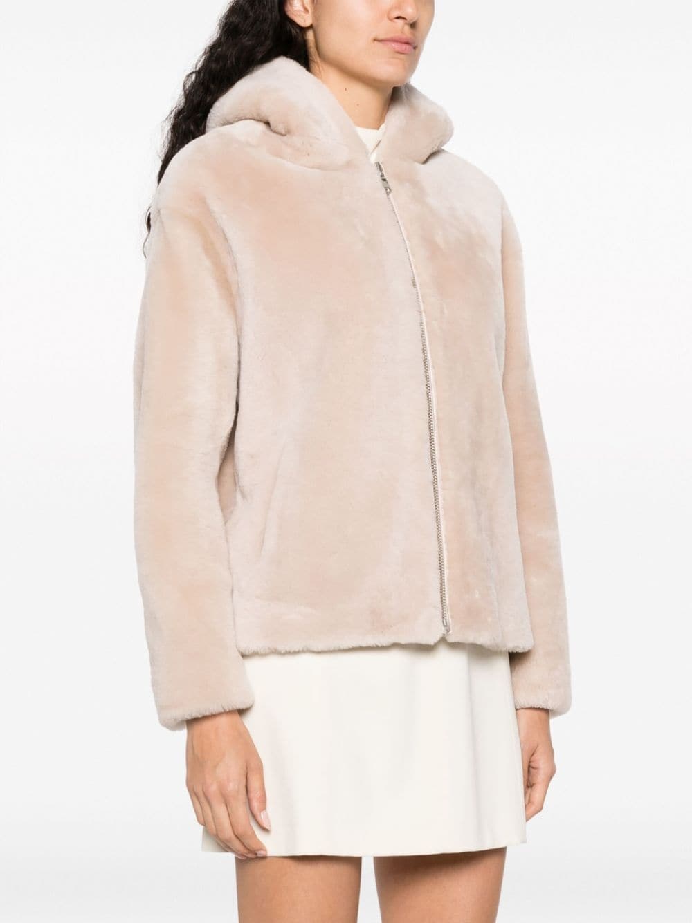 shearling hooded jacket - 3