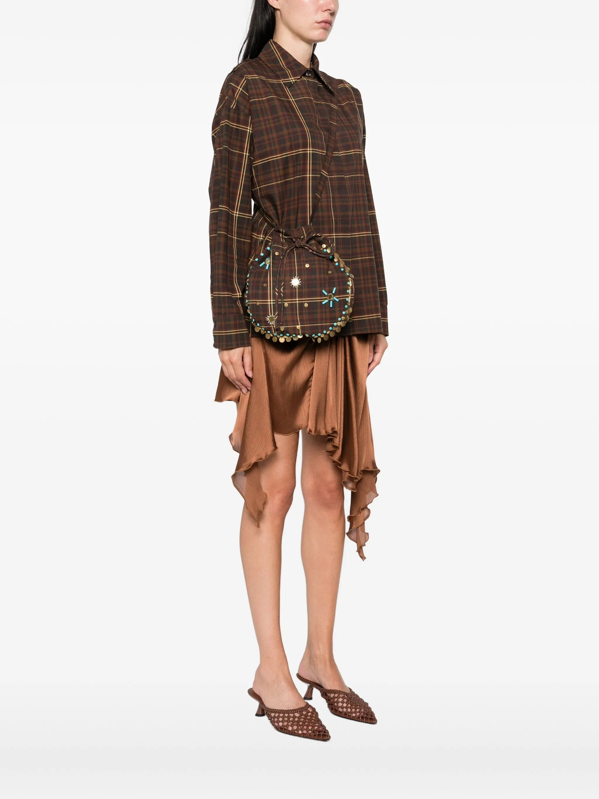Siedres Athelia Checked Embellished Top - 2