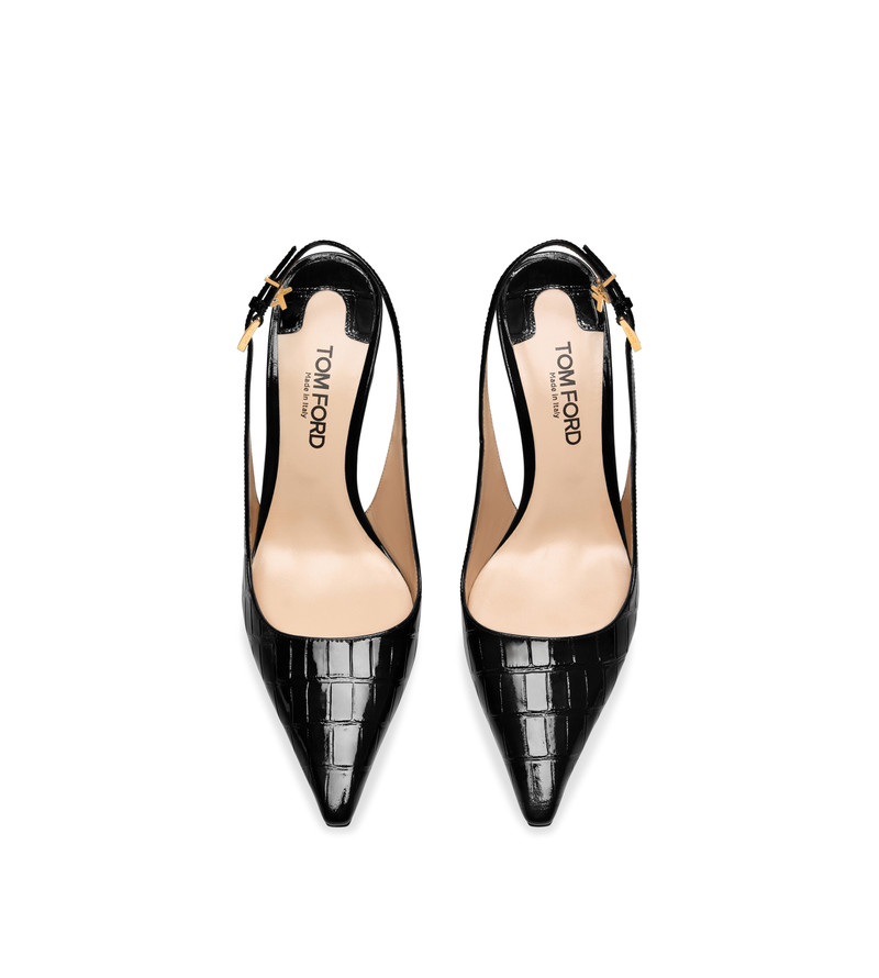 STAMPED CROCODILE LEATHER ANGELINA SLINGBACK 4