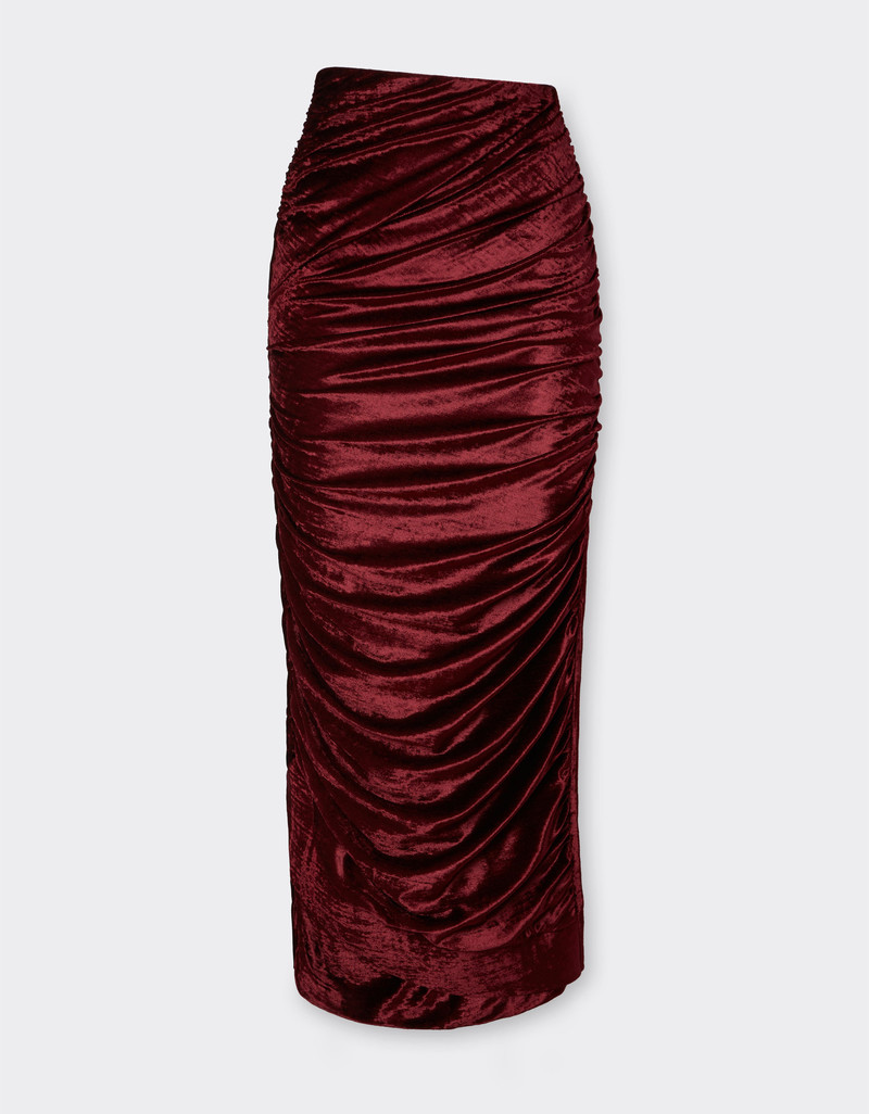 Velvet-effect jersey skirt 1