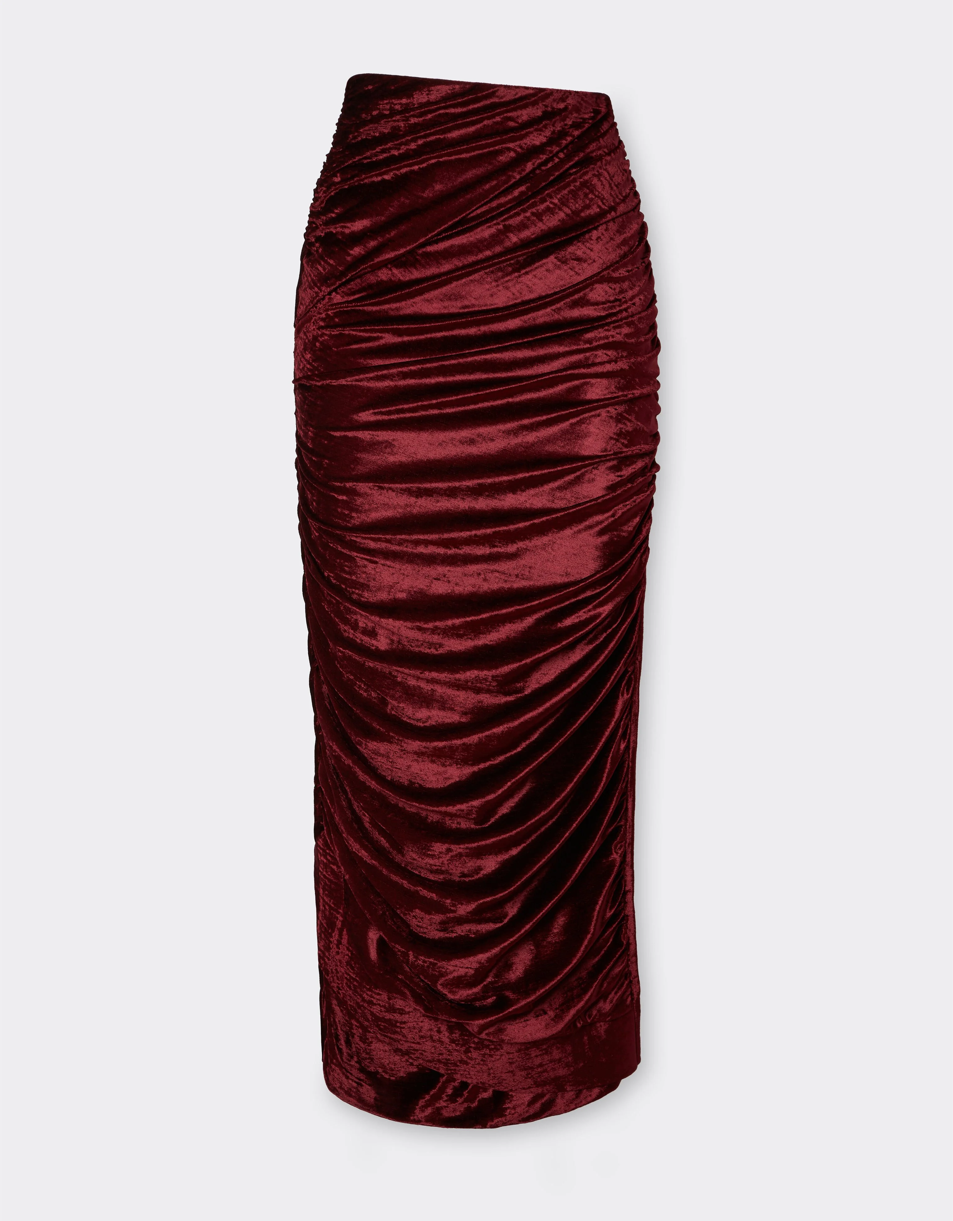 Velvet-effect jersey skirt - 1