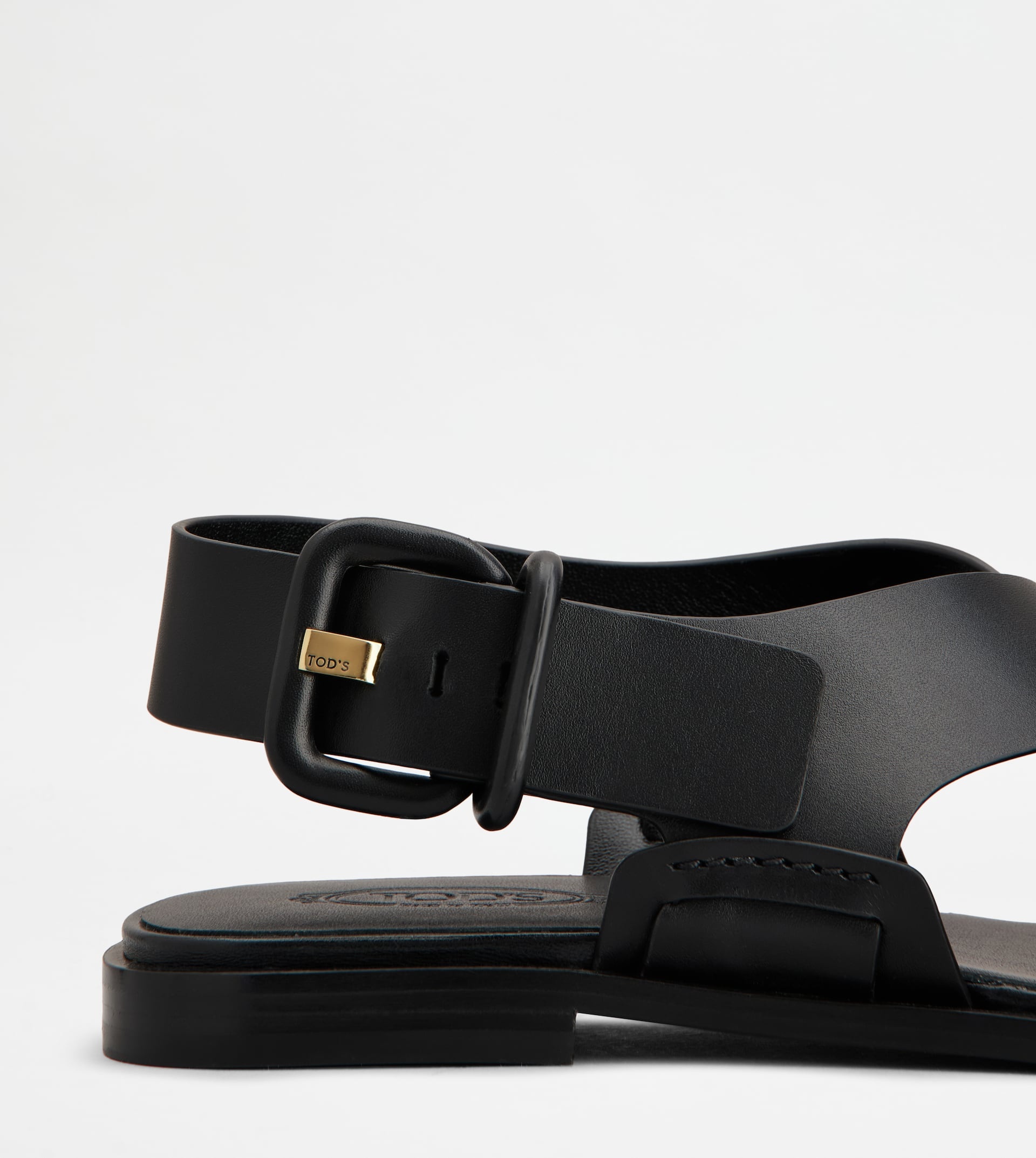 SANDALS IN LEATHER - BLACK - 5