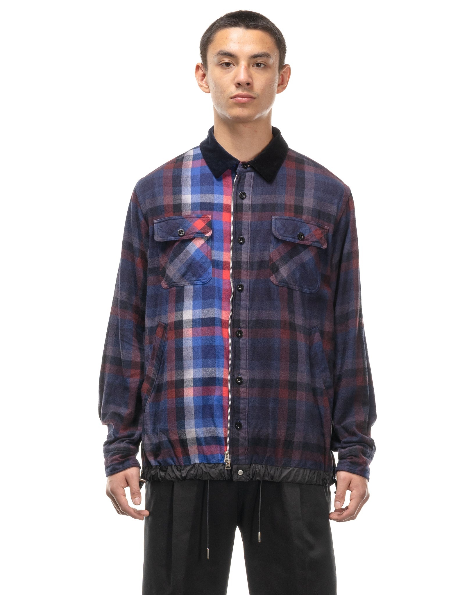 OVERDYE PLAID SHIRT NAVY - 3