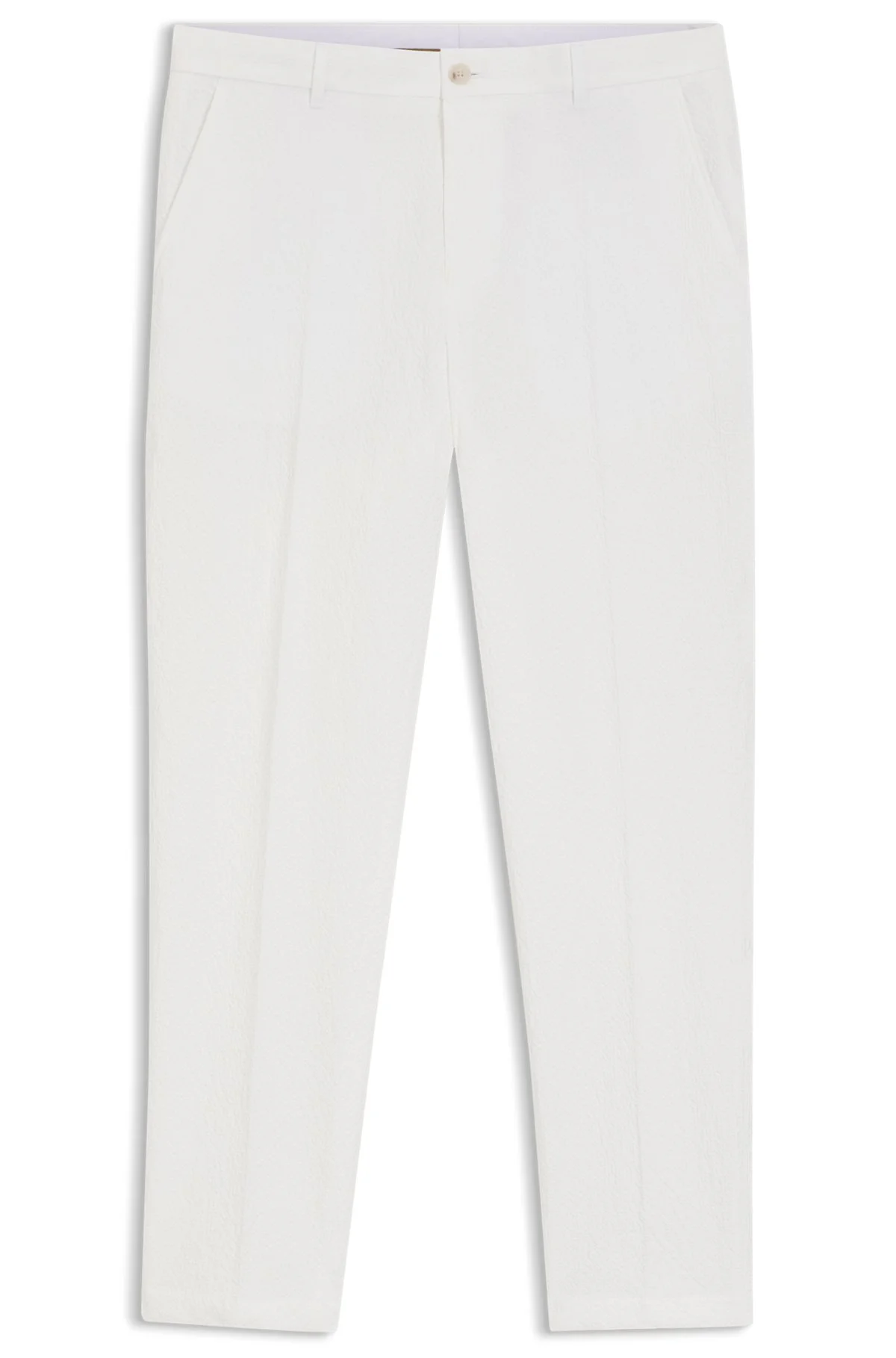 TAPERED-FIT TROUSERS IN STRETCH-COTTON SEERSUCKER - 1