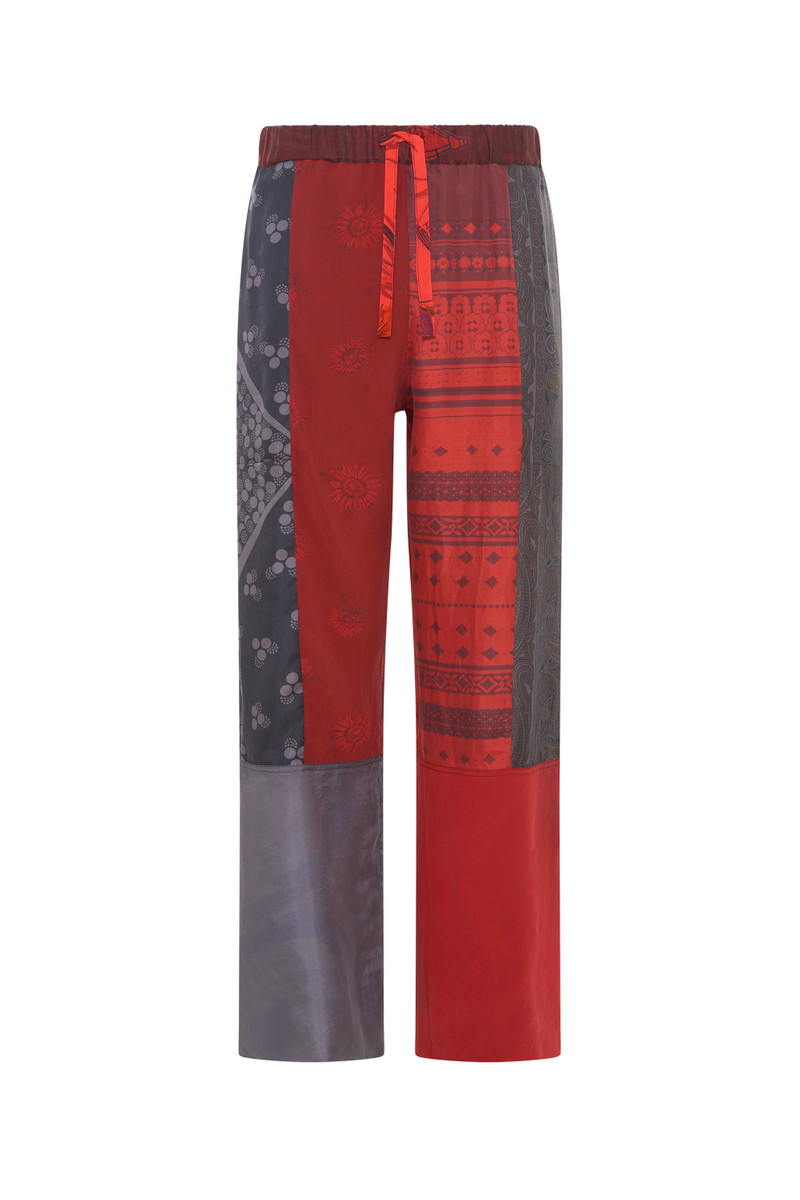 Marine Serre Upcycled Silk Scarves Drawstring Trousers outlook
