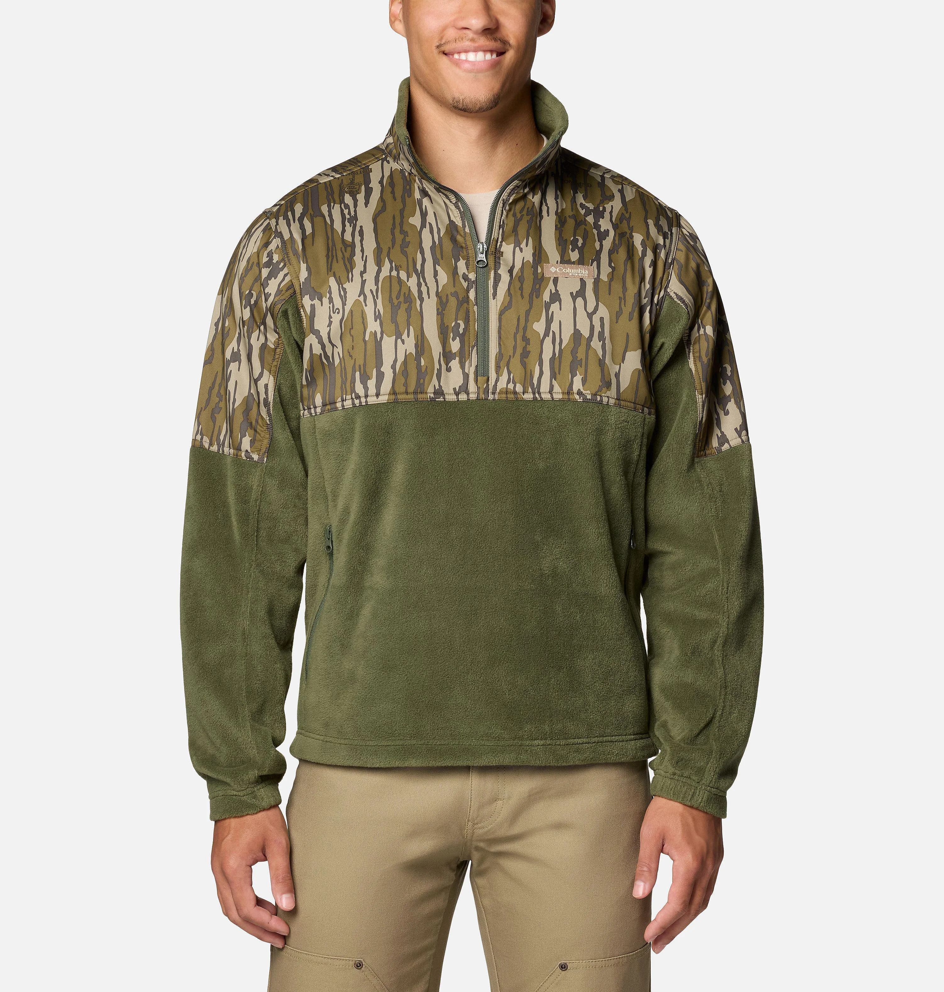 Men's PHG Fleece Overlay II Quarter Zip Fleece Pullover - 1
