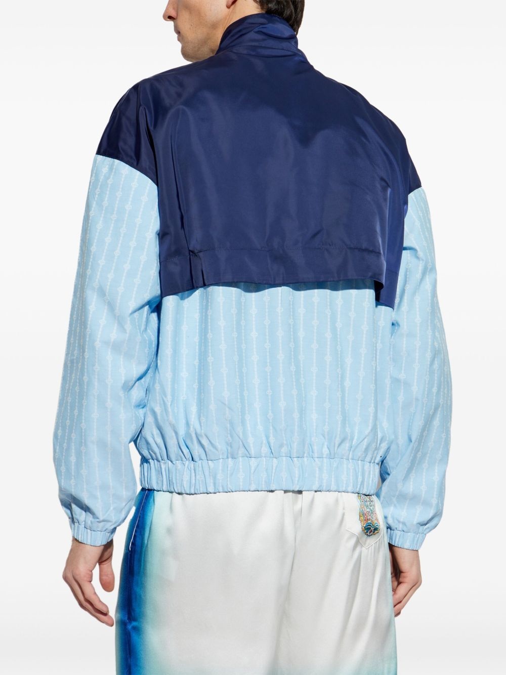 pinstripe-pattern track jacket - 4