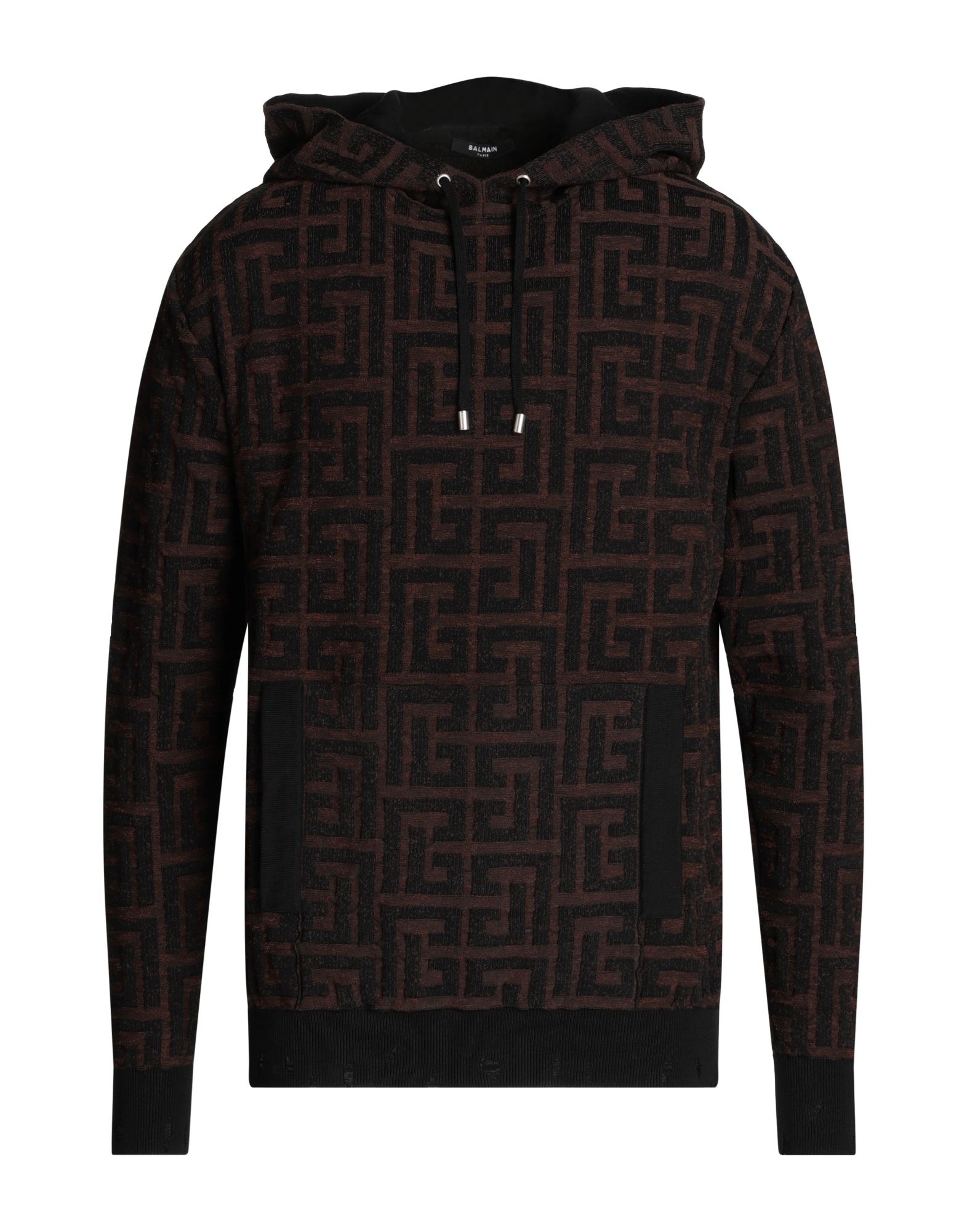 Brown Men's Hooded Sweatshirt - 1