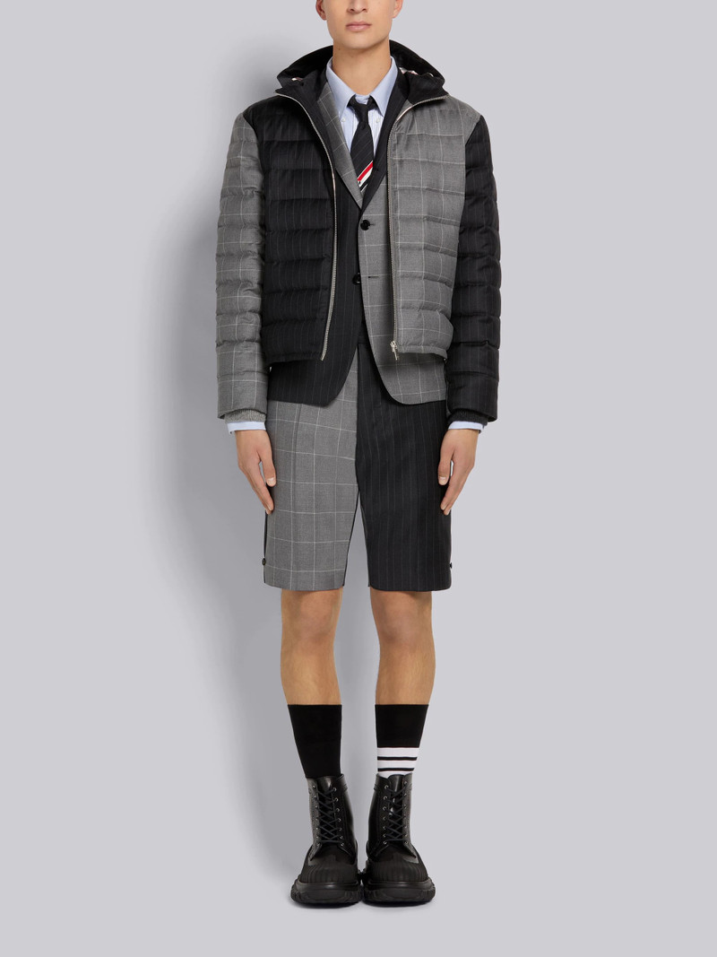 Dark Grey Pinstripe Wool Suiting Classic Backstrap Short 4