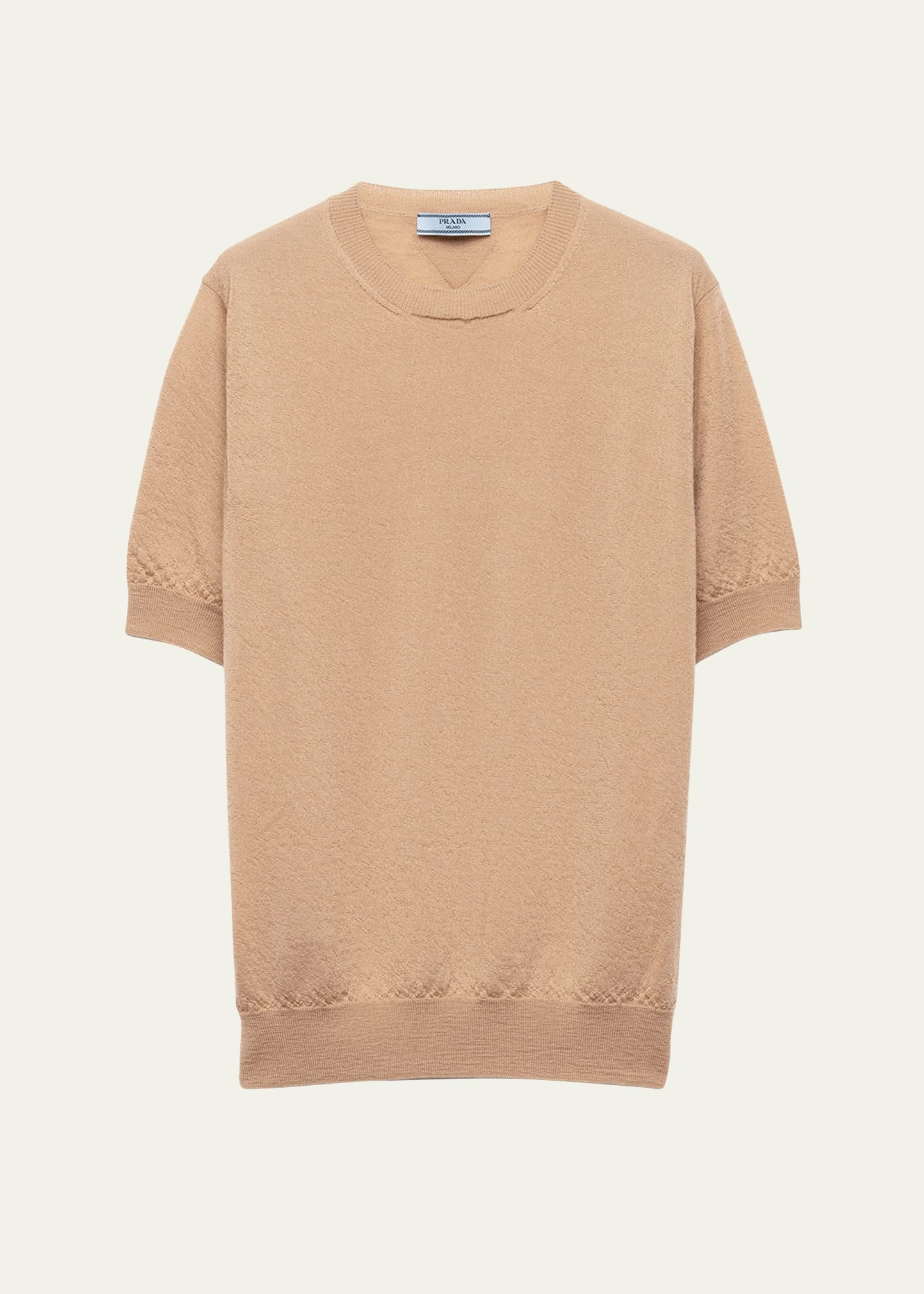 Superfine Cashmere Short-Sleeve Sweater - 1