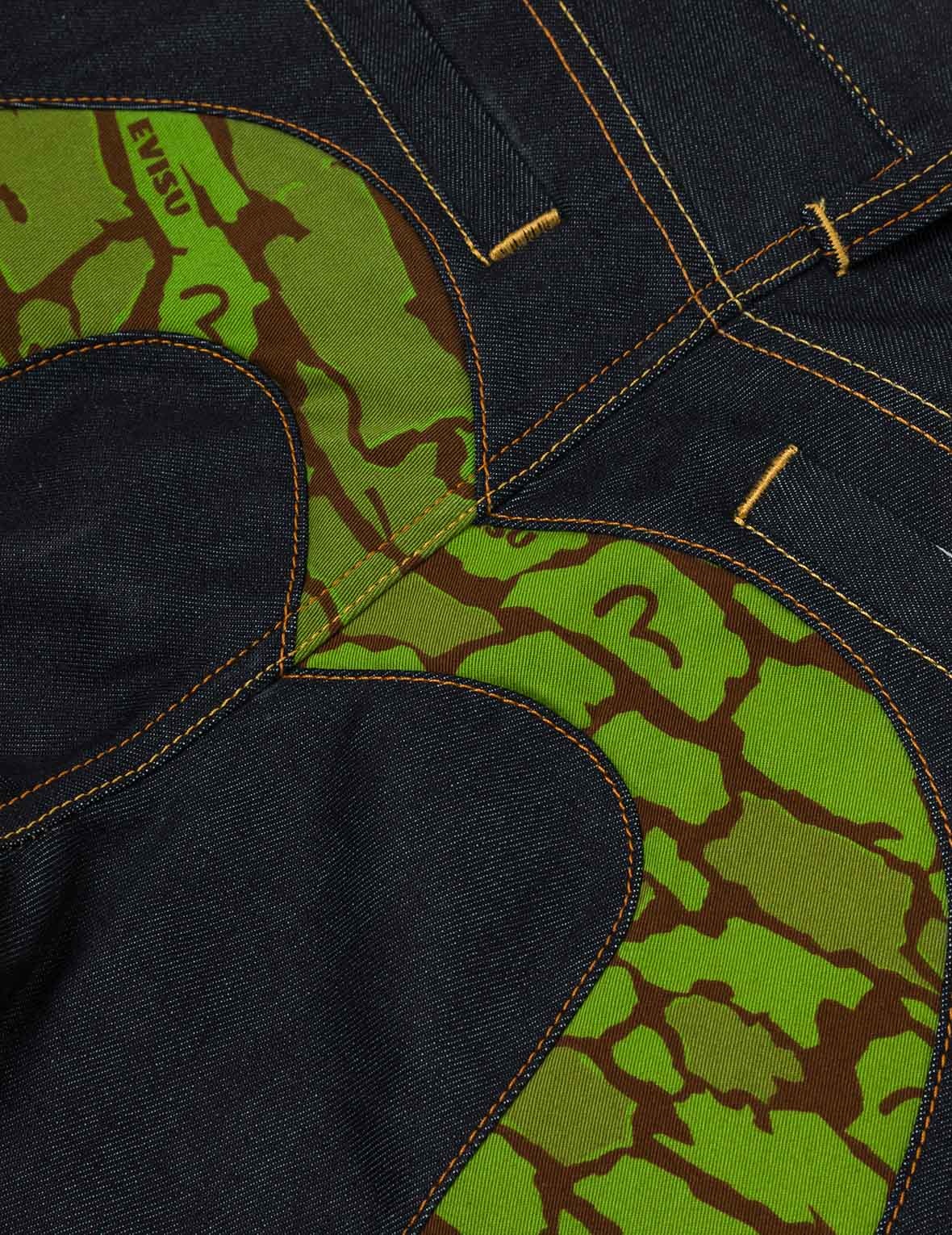 Ishigaki Camouflage Inserted Daicock Regular Fit Denim Shorts - 3