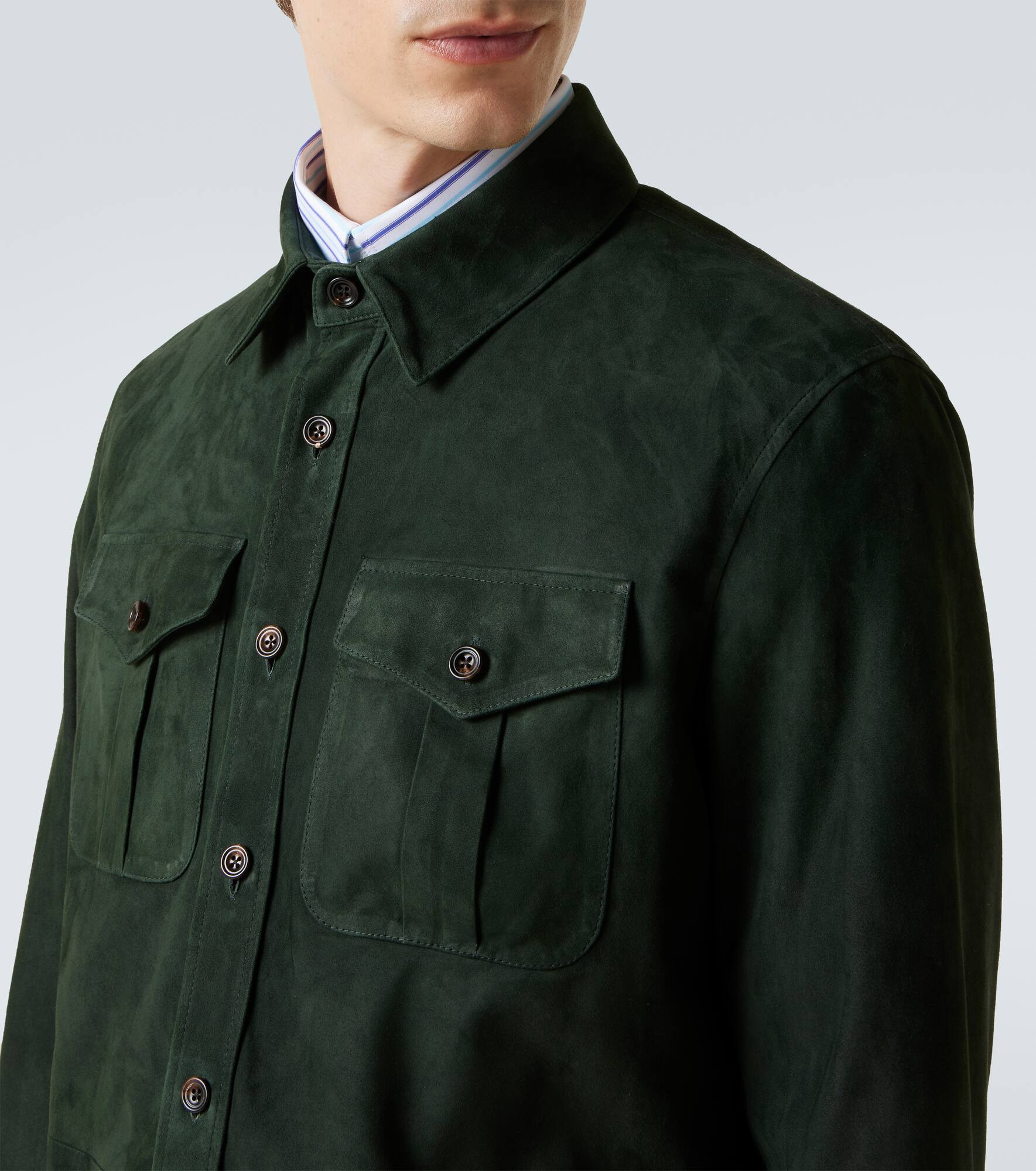 Barron suede overshirt - 5