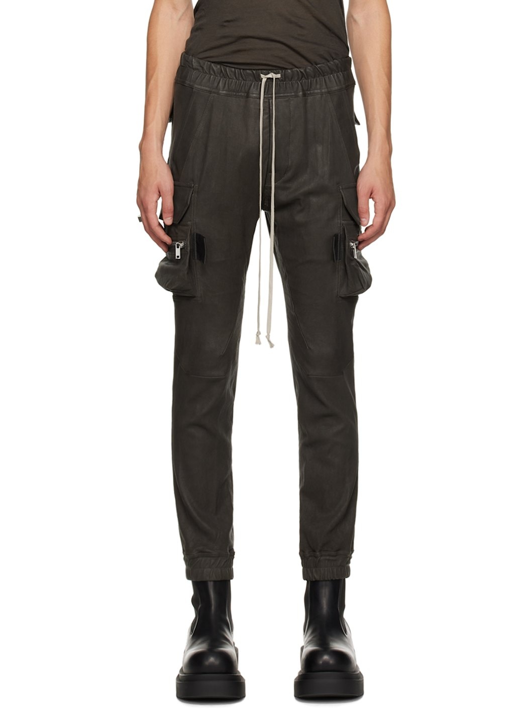 Gray Porterville Leather Pants - 1