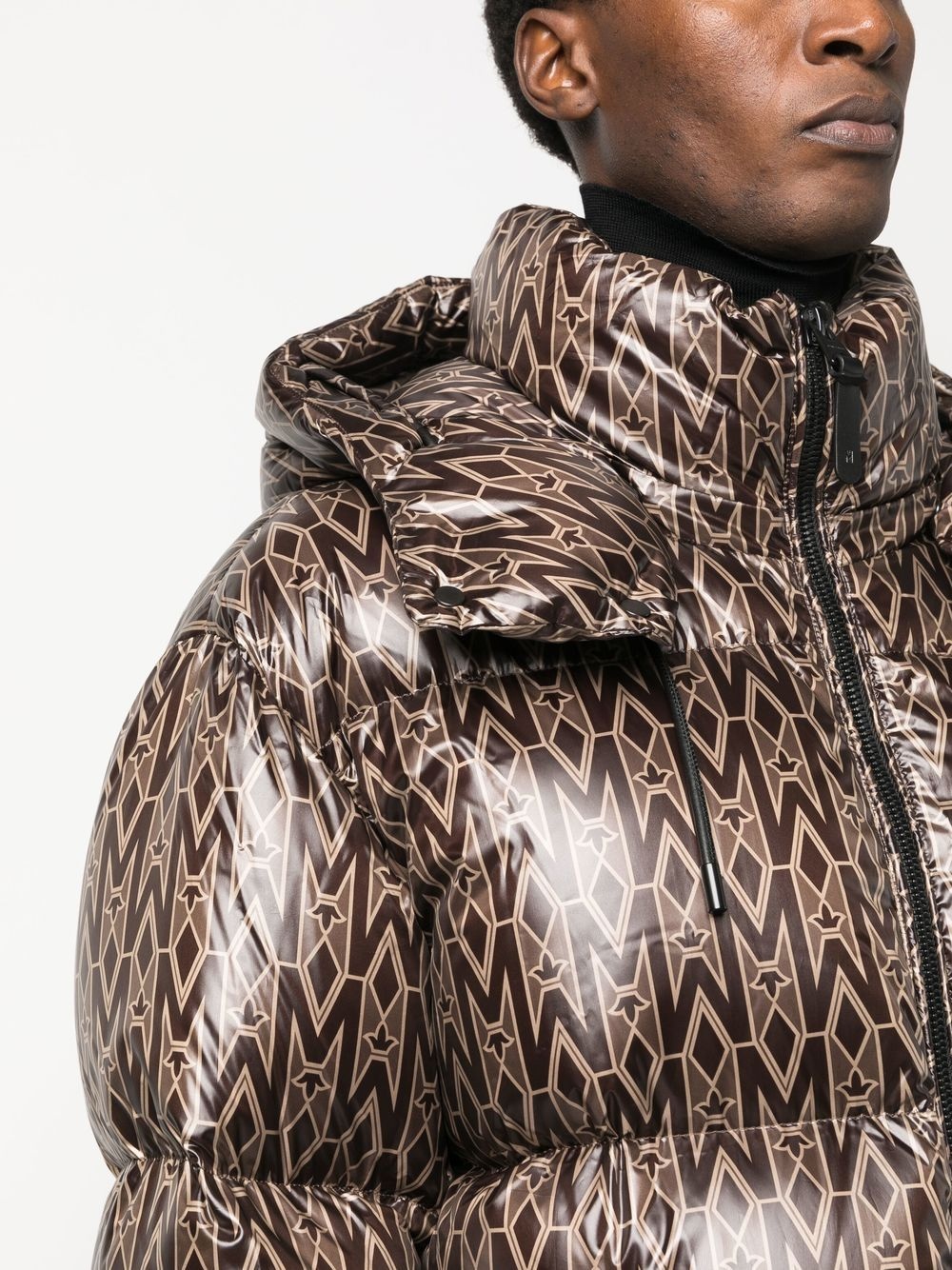 Kent monogram-print padded coat - 5