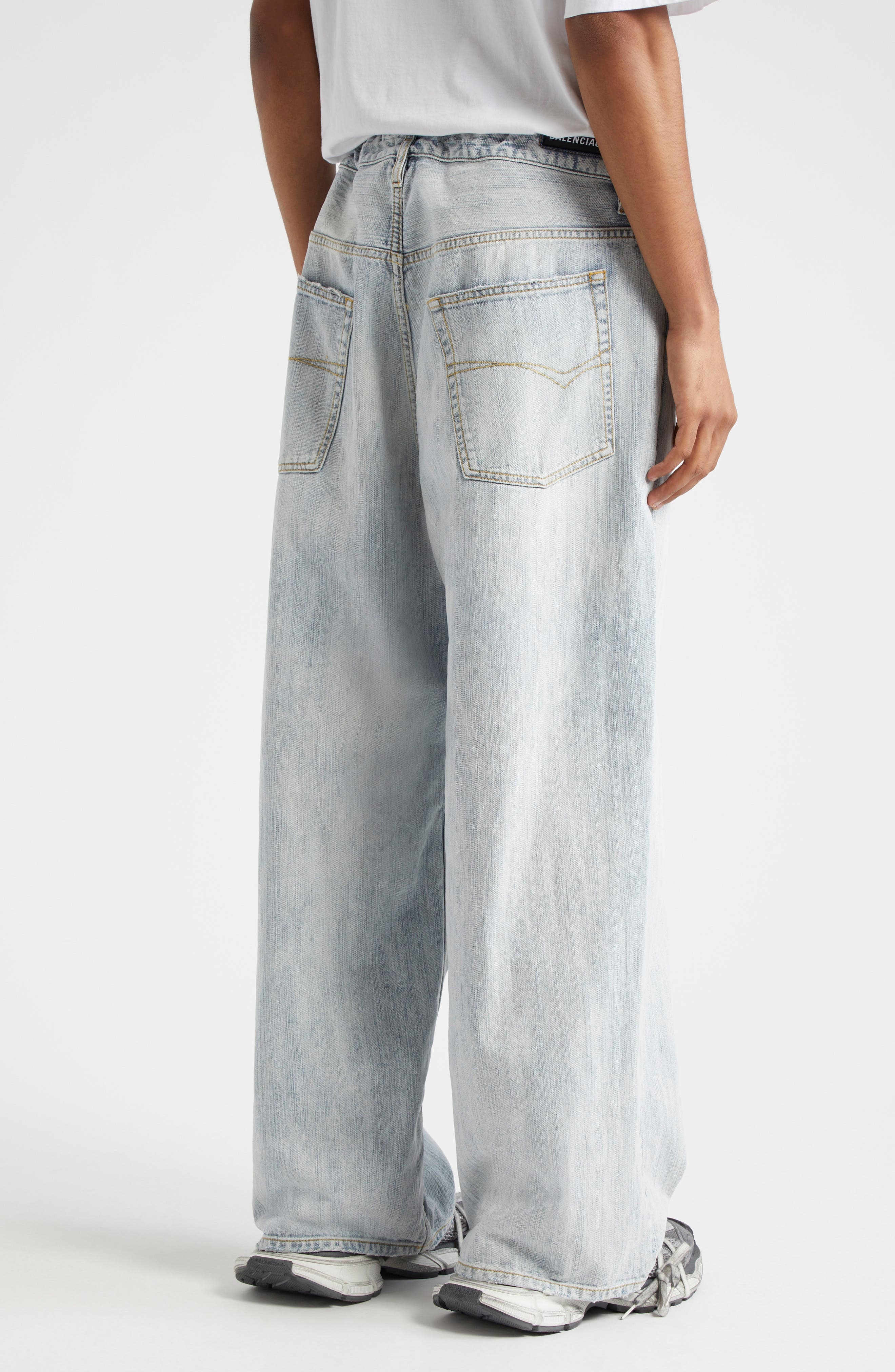 Balenciaga Baggy Denim Jeans in 9780 Bleached Ring at Nordstrom - 2