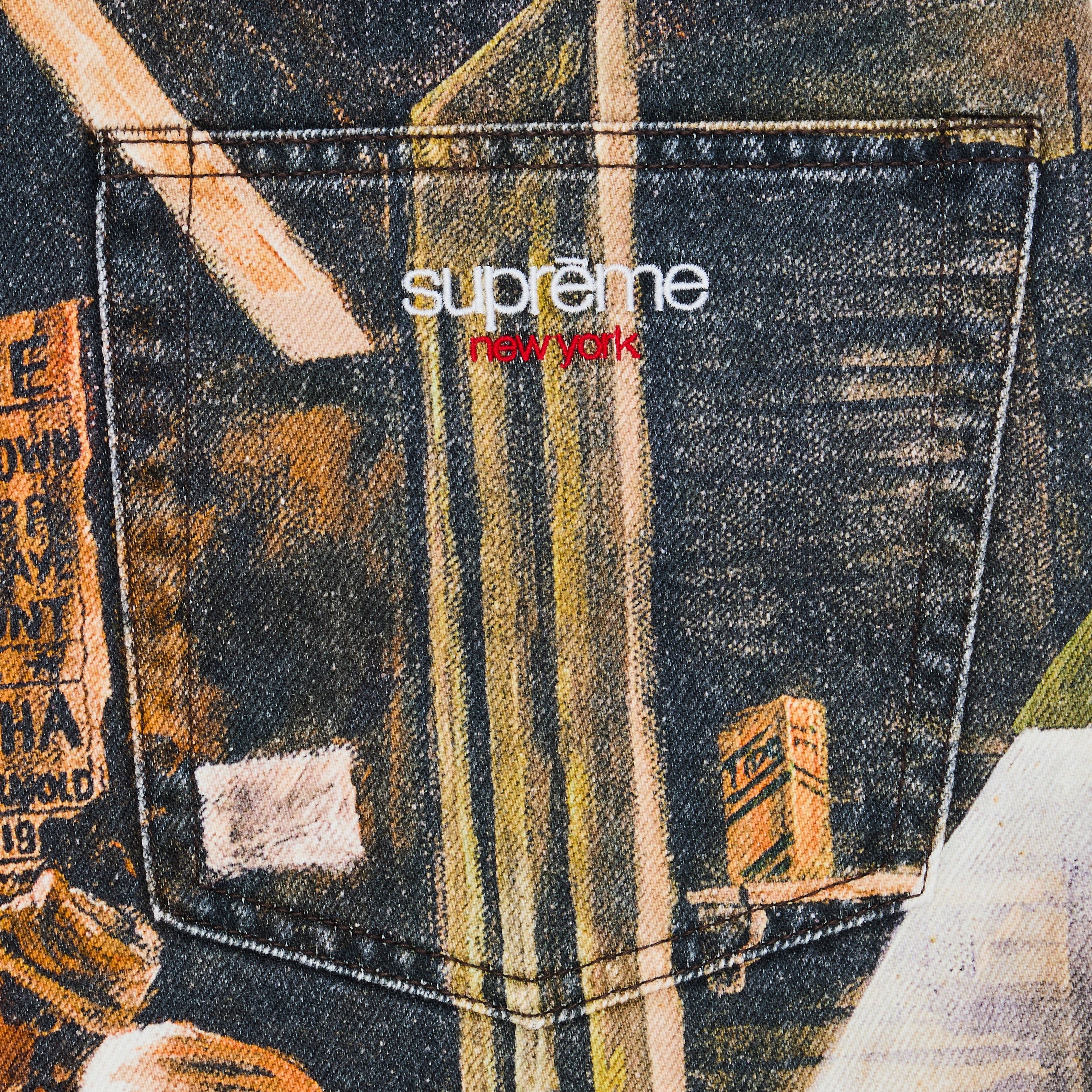 Supreme x Ernie Barnes Baggy Denim Short 'Pool Hall' - 3